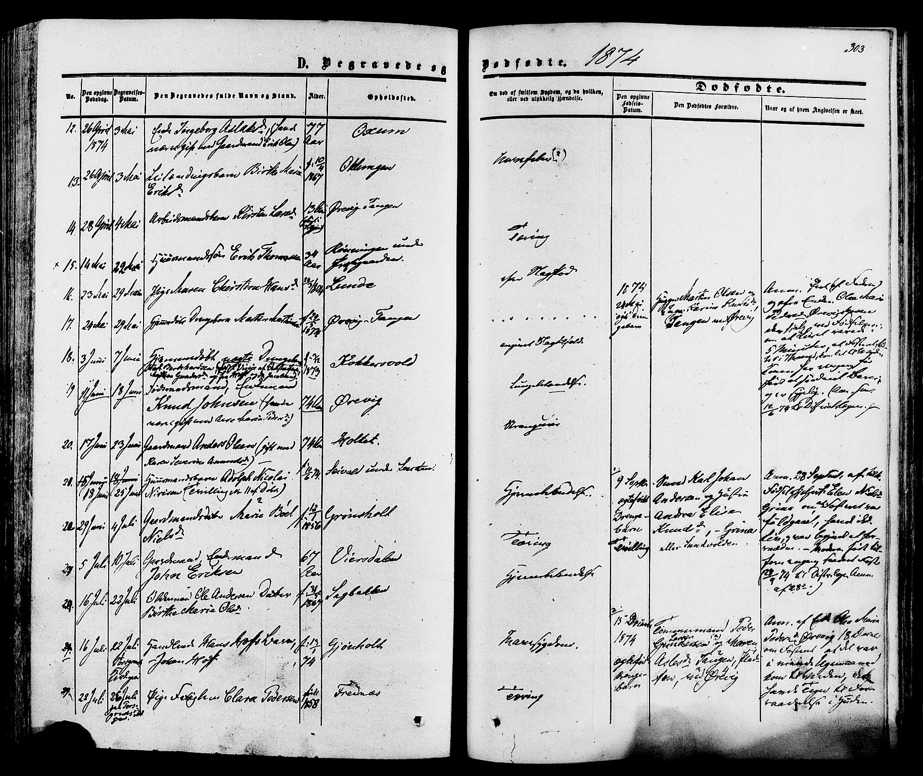 Eidanger kirkebøker, SAKO/A-261/F/Fa/L0010: Parish register (official) no. 10, 1859-1874, p. 303