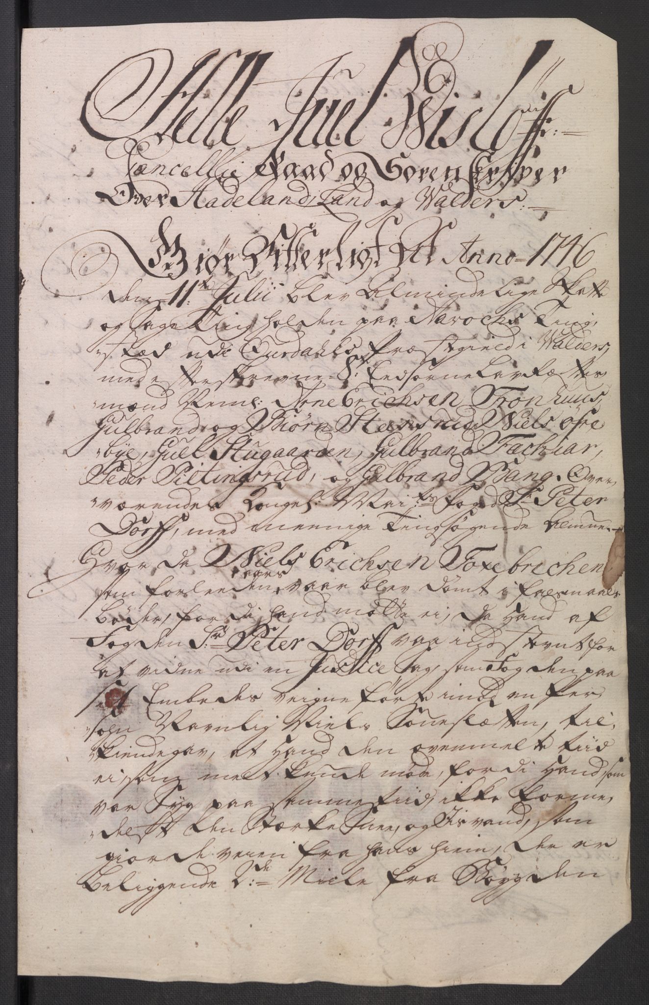 Rentekammeret inntil 1814, Reviderte regnskaper, Fogderegnskap, AV/RA-EA-4092/R18/L1345: Fogderegnskap Hadeland, Toten og Valdres, 1745-1746, p. 580