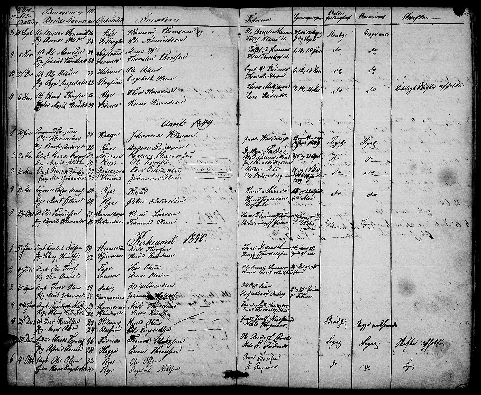 Nord-Aurdal prestekontor, SAH/PREST-132/H/Ha/Hab/L0003: Parish register (copy) no. 3, 1842-1882, p. 184