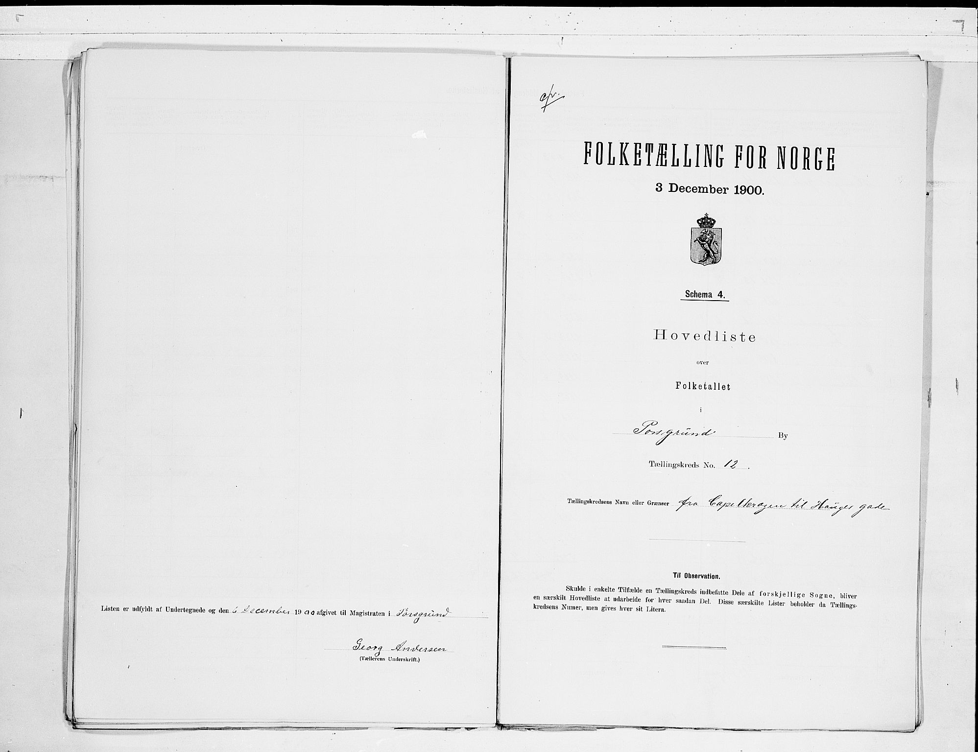 SAKO, 1900 census for Porsgrunn, 1900, p. 26