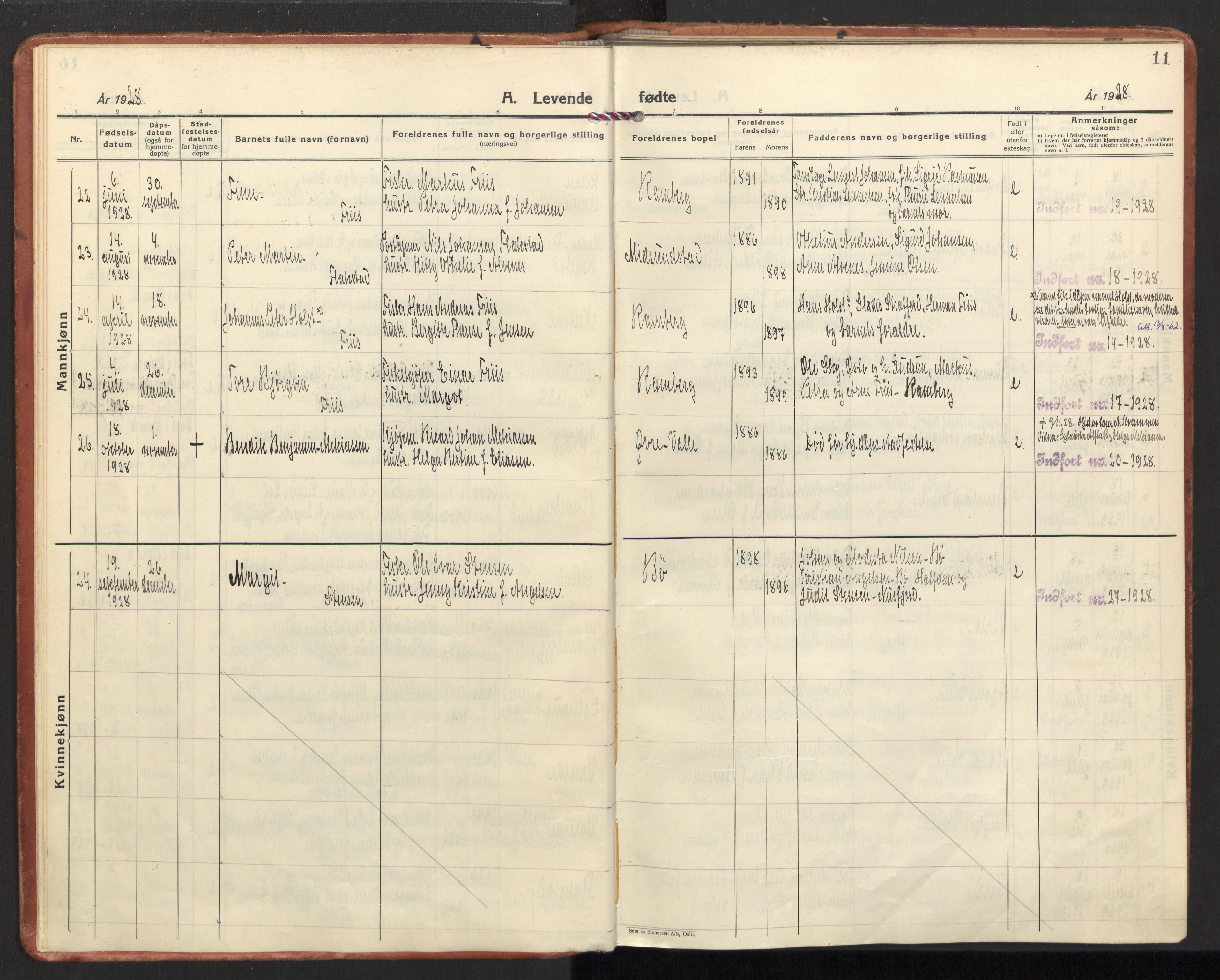 Ministerialprotokoller, klokkerbøker og fødselsregistre - Nordland, AV/SAT-A-1459/885/L1211: Parish register (official) no. 885A11, 1927-1938, p. 11