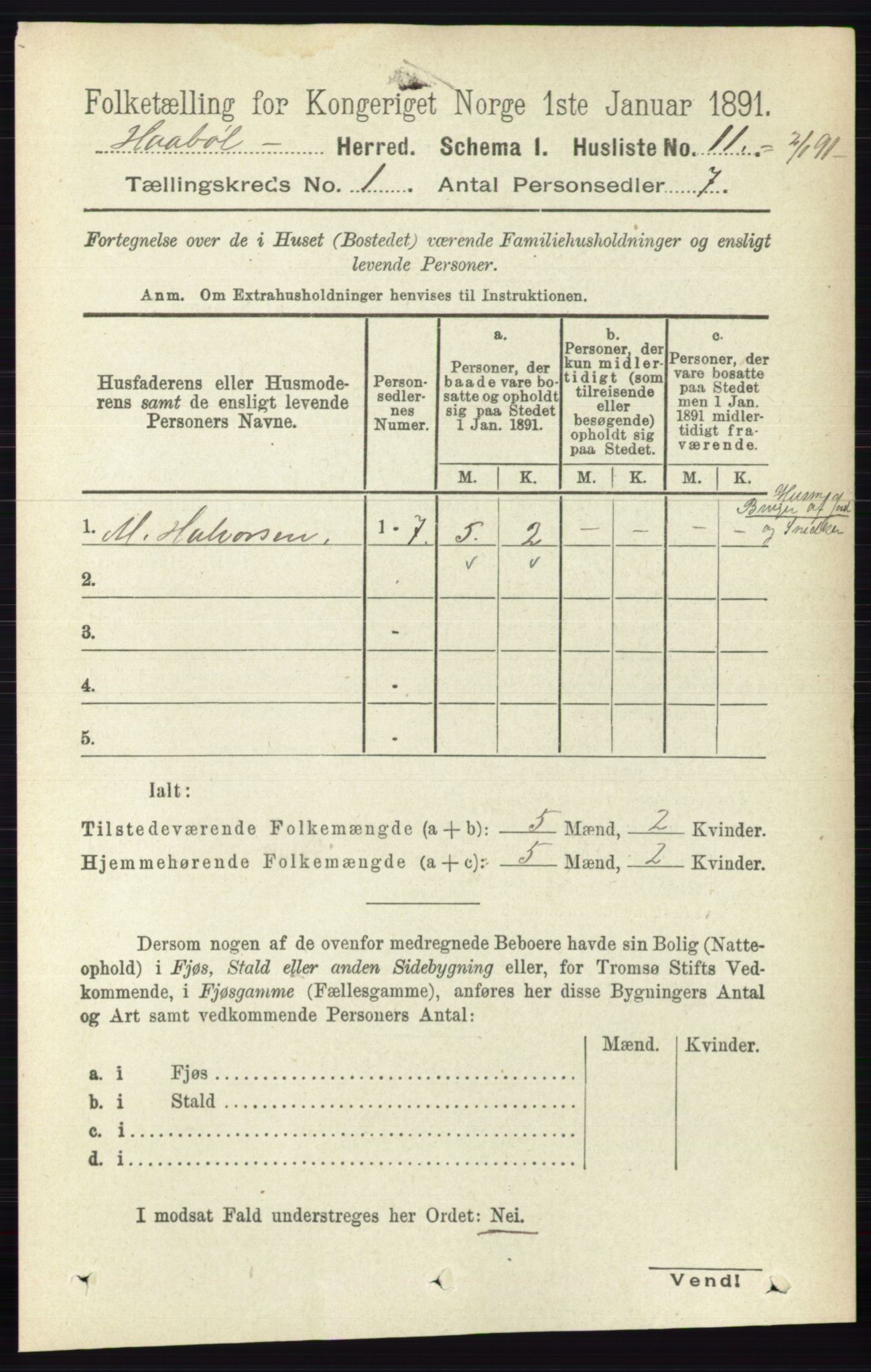 RA, 1891 census for 0138 Hobøl, 1891, p. 28
