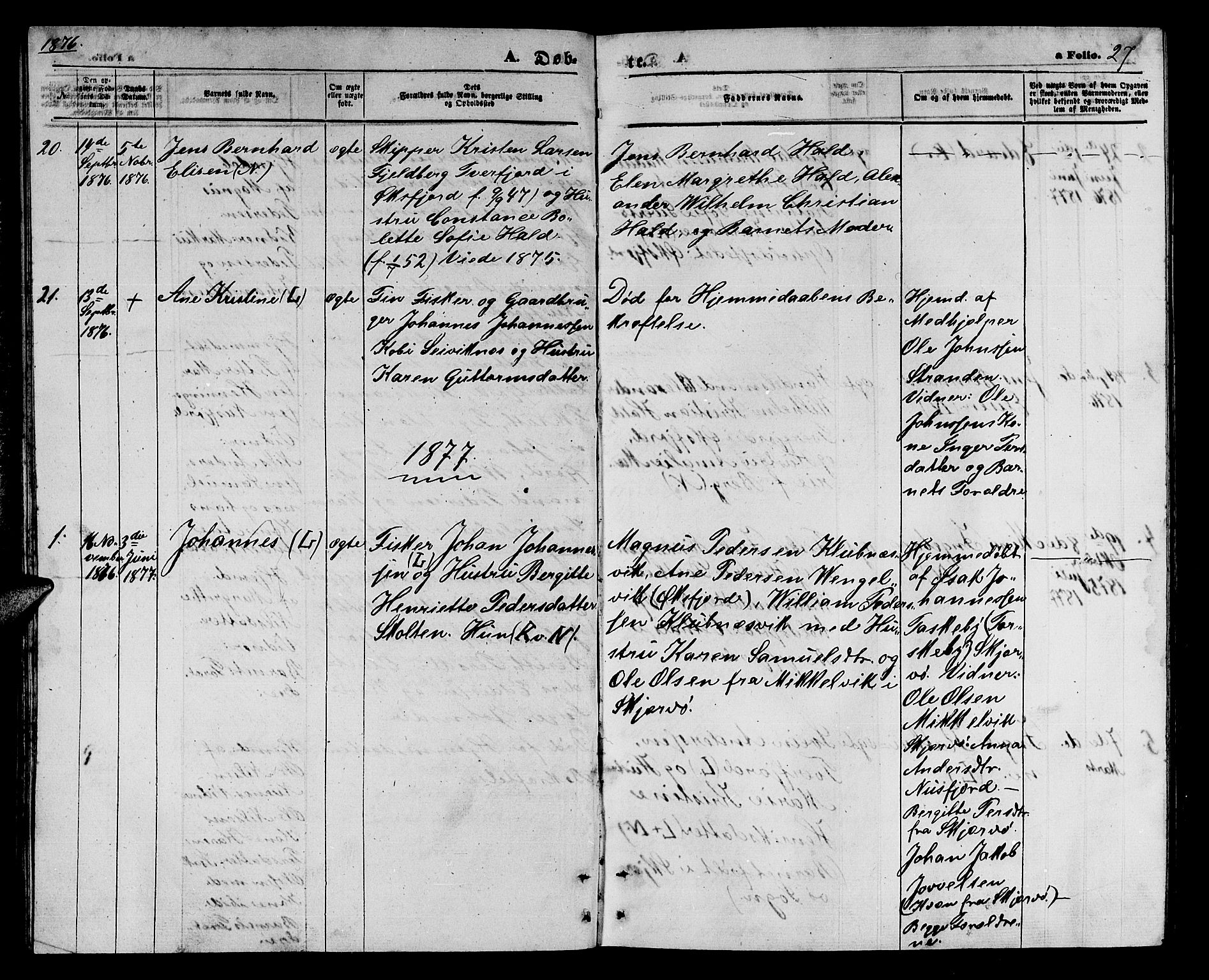 Loppa sokneprestkontor, SATØ/S-1339/H/Hb/L0004klokker: Parish register (copy) no. 4, 1864-1880, p. 27