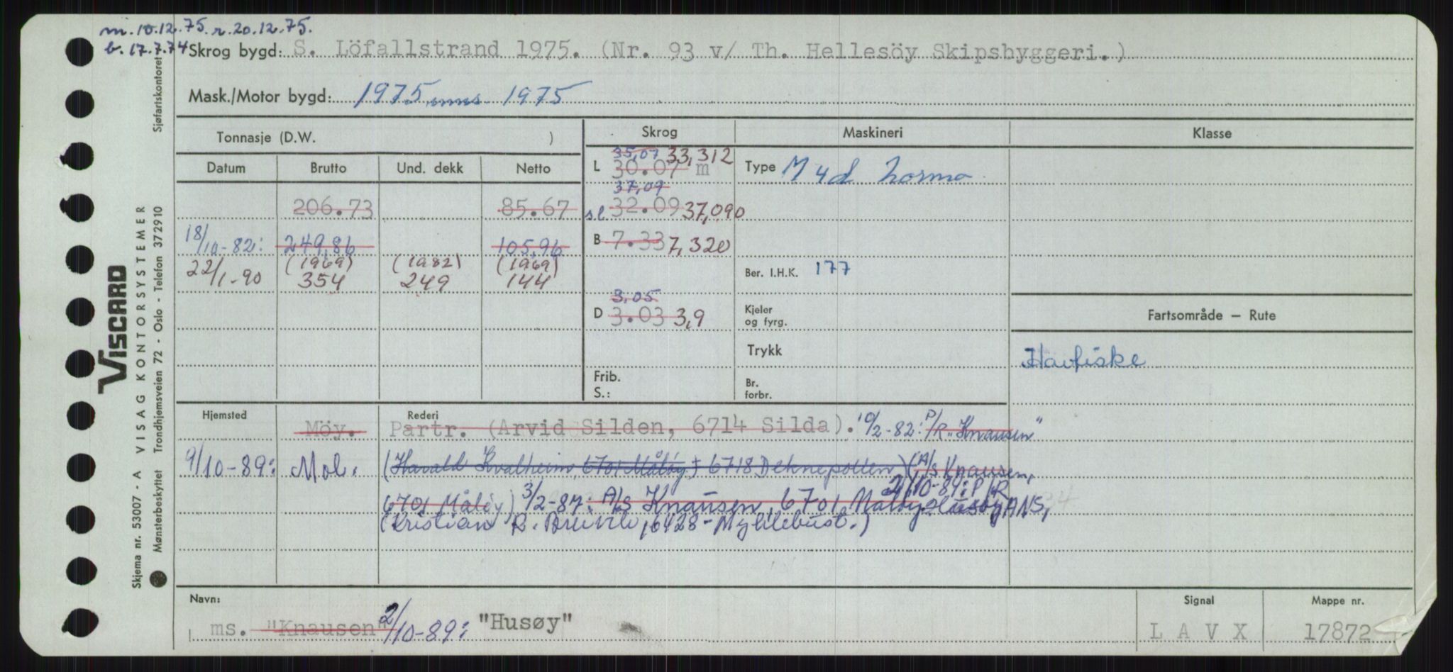 Sjøfartsdirektoratet med forløpere, Skipsmålingen, RA/S-1627/H/Ha/L0003/0001: Fartøy, Hilm-Mar / Fartøy, Hilm-Kol, p. 149