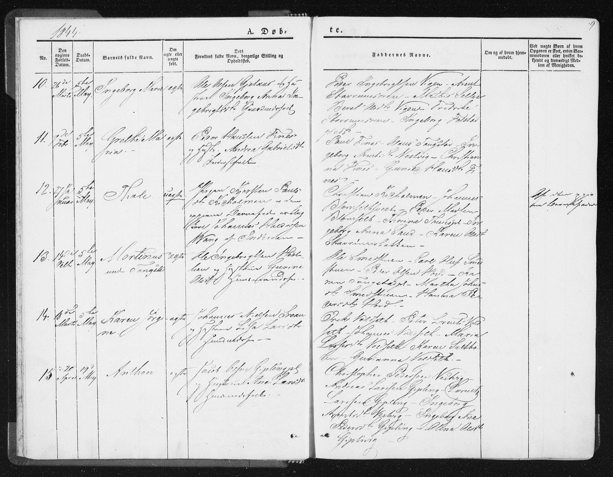 Ministerialprotokoller, klokkerbøker og fødselsregistre - Nord-Trøndelag, AV/SAT-A-1458/744/L0418: Parish register (official) no. 744A02, 1843-1866, p. 9