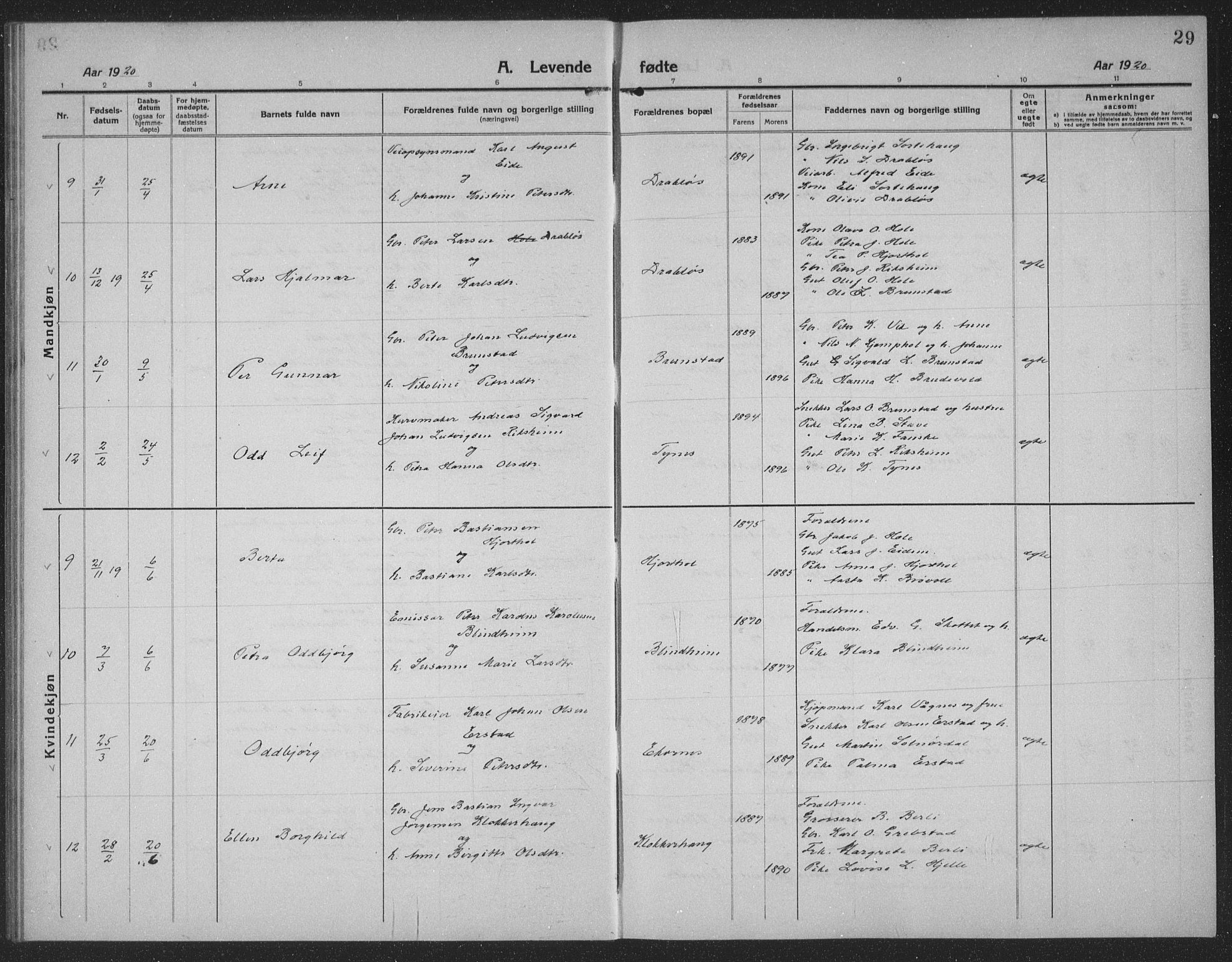 Ministerialprotokoller, klokkerbøker og fødselsregistre - Møre og Romsdal, SAT/A-1454/523/L0342: Parish register (copy) no. 523C05, 1916-1937, p. 29