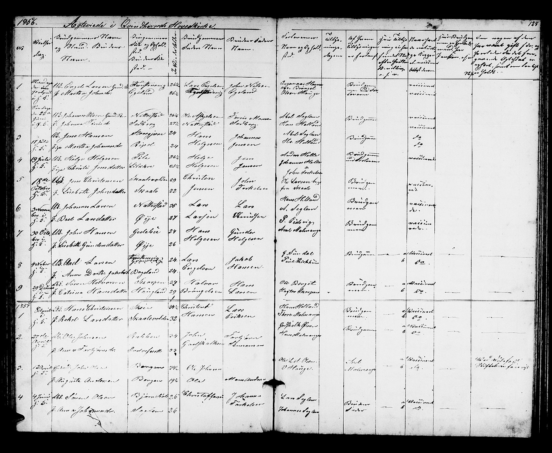 Kvinnherad sokneprestembete, SAB/A-76401/H/Hab: Parish register (copy) no. A 1, 1856-1873, p. 128
