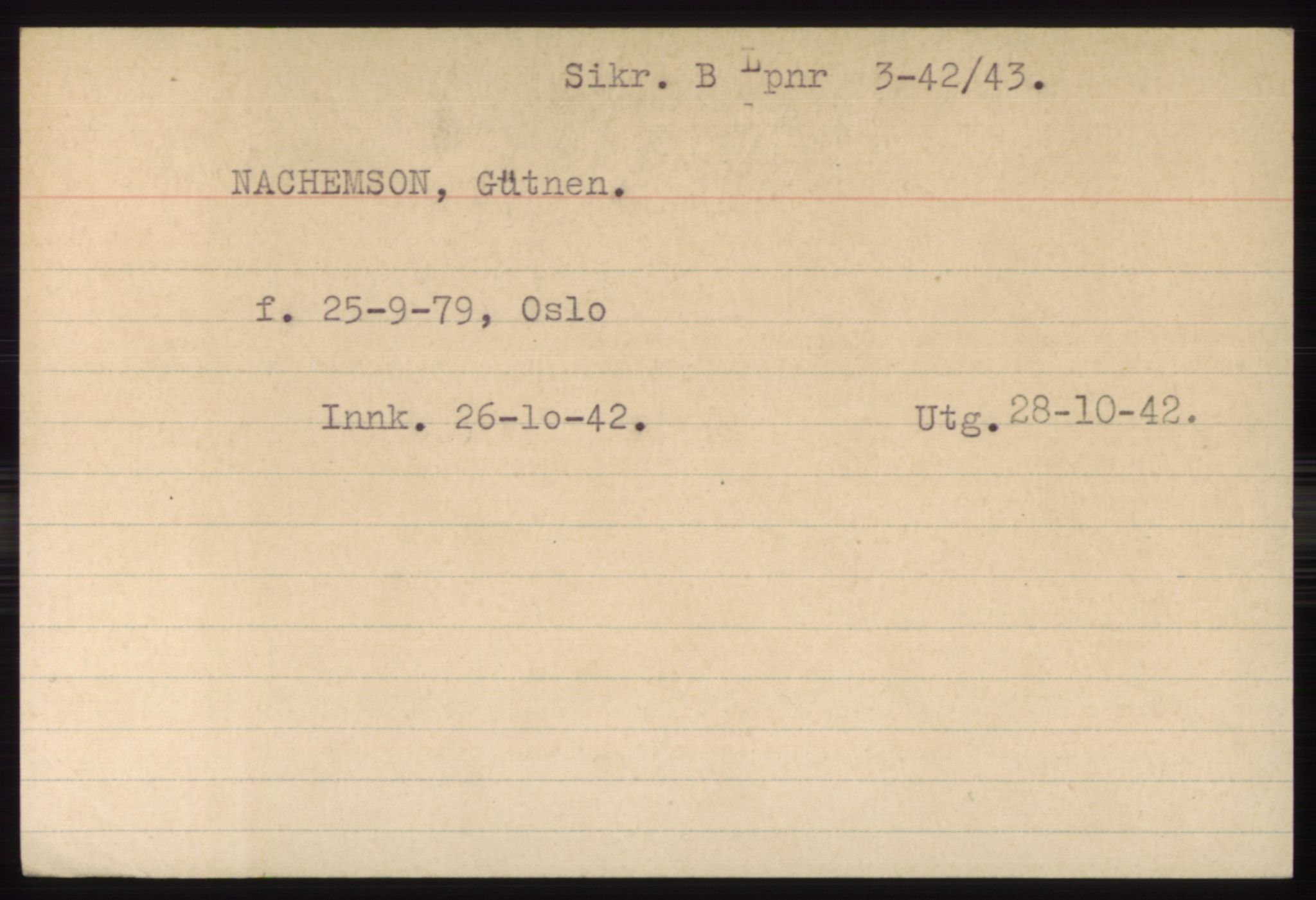 Statspolitiet - Hovedkontoret / Osloavdelingen, AV/RA-S-1329/C/Ck/Cke/L0004: Fangeregister; etternavn L - R, 1941-1945, p. 396