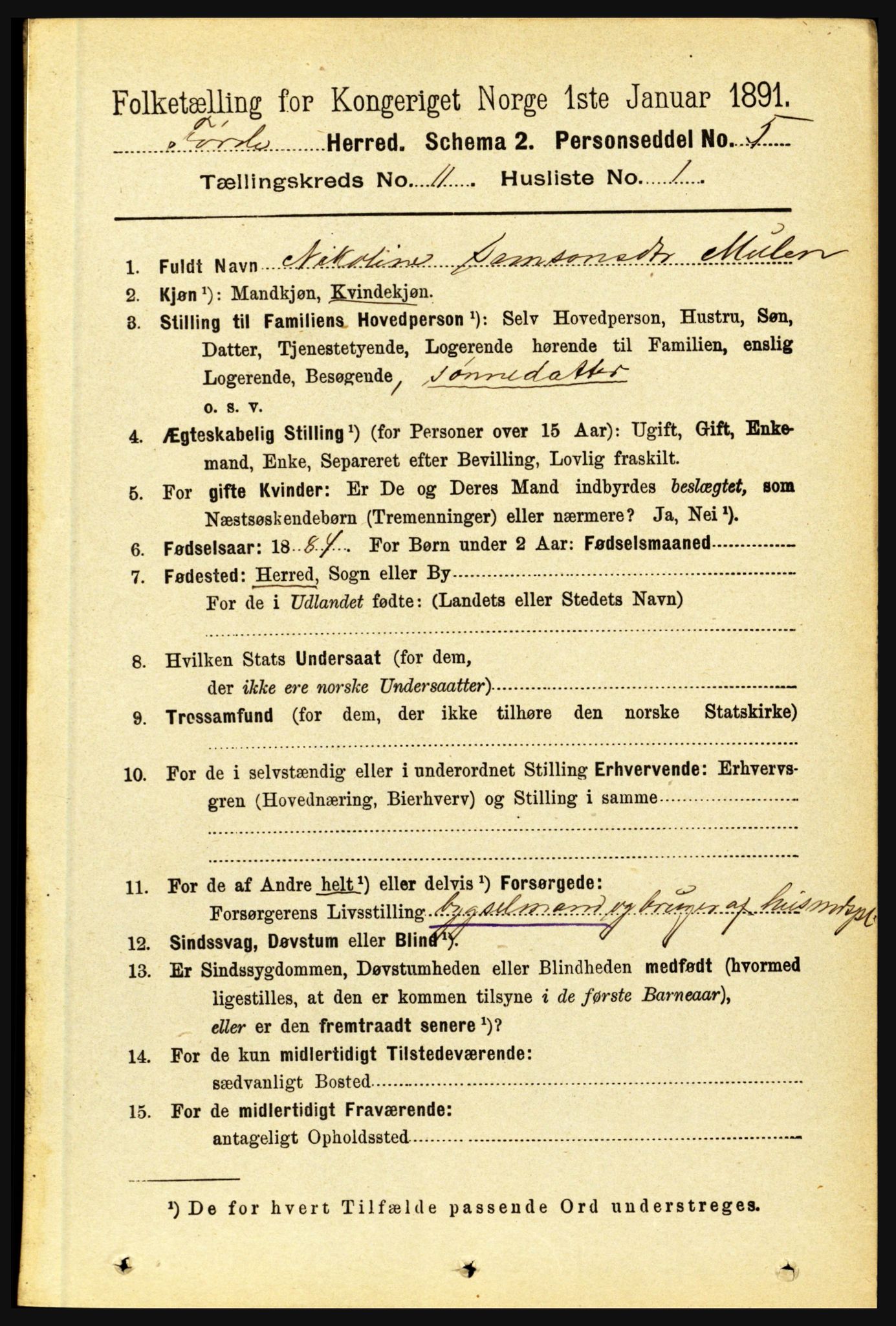 RA, 1891 census for 1432 Førde, 1891, p. 4011