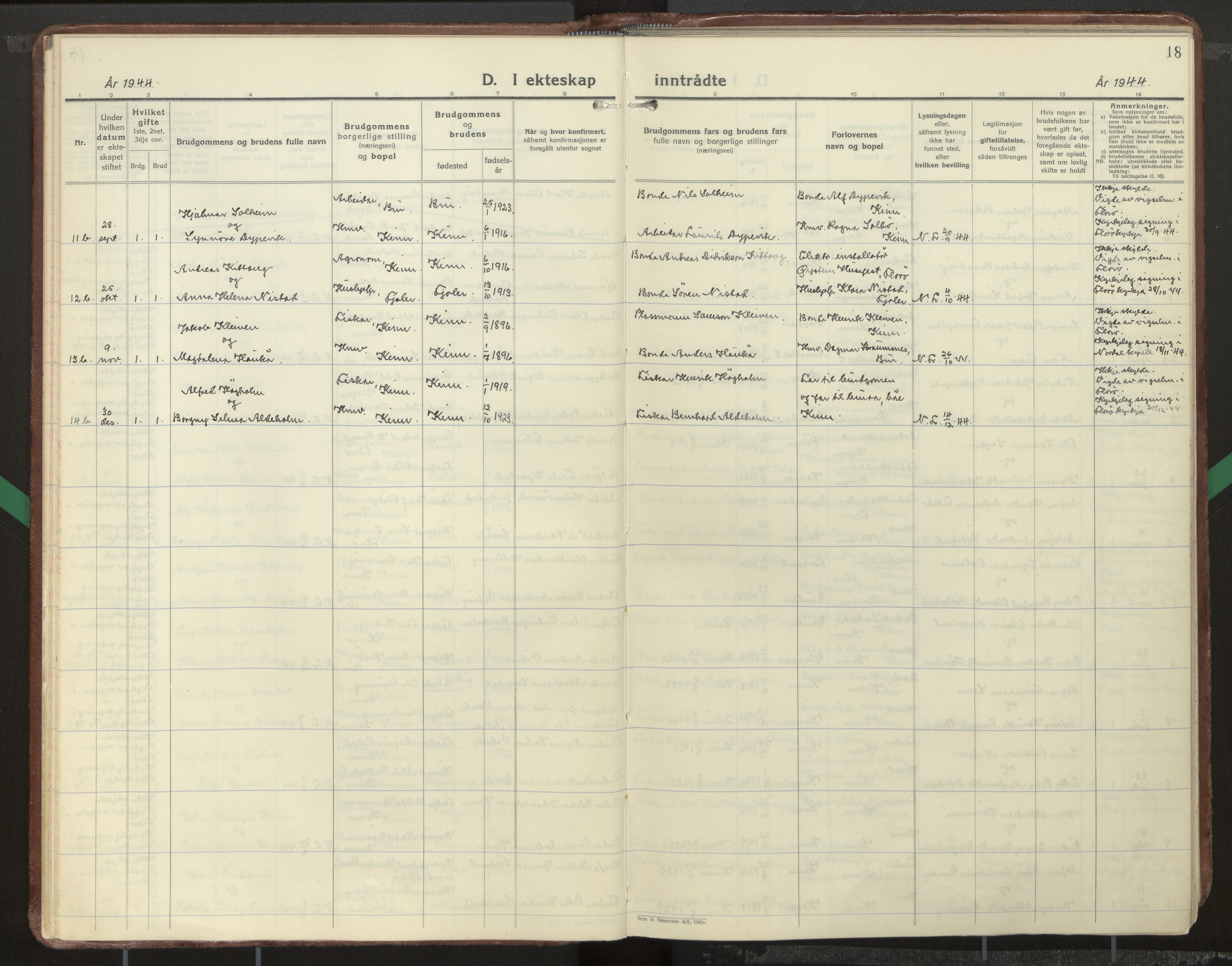 Kinn sokneprestembete, SAB/A-80801/H/Haa/Haab/L0012: Parish register (official) no. B 12, 1937-1968, p. 18