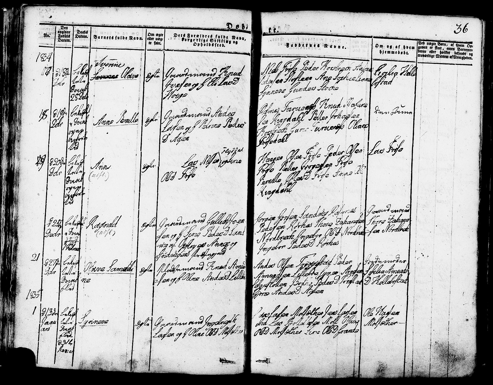 Ministerialprotokoller, klokkerbøker og fødselsregistre - Møre og Romsdal, SAT/A-1454/517/L0221: Parish register (official) no. 517A01, 1827-1858, p. 36