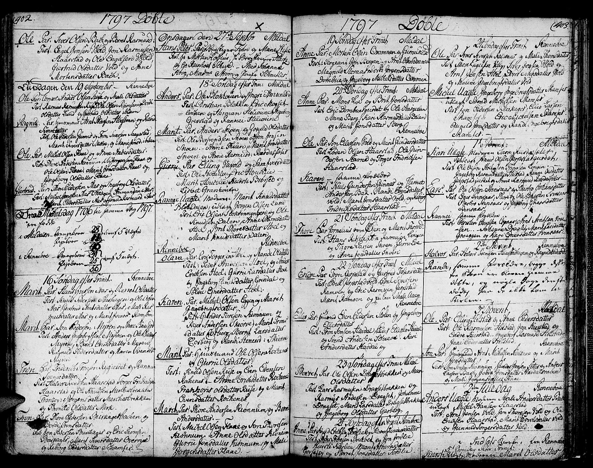Ministerialprotokoller, klokkerbøker og fødselsregistre - Sør-Trøndelag, SAT/A-1456/672/L0852: Parish register (official) no. 672A05, 1776-1815, p. 402-403