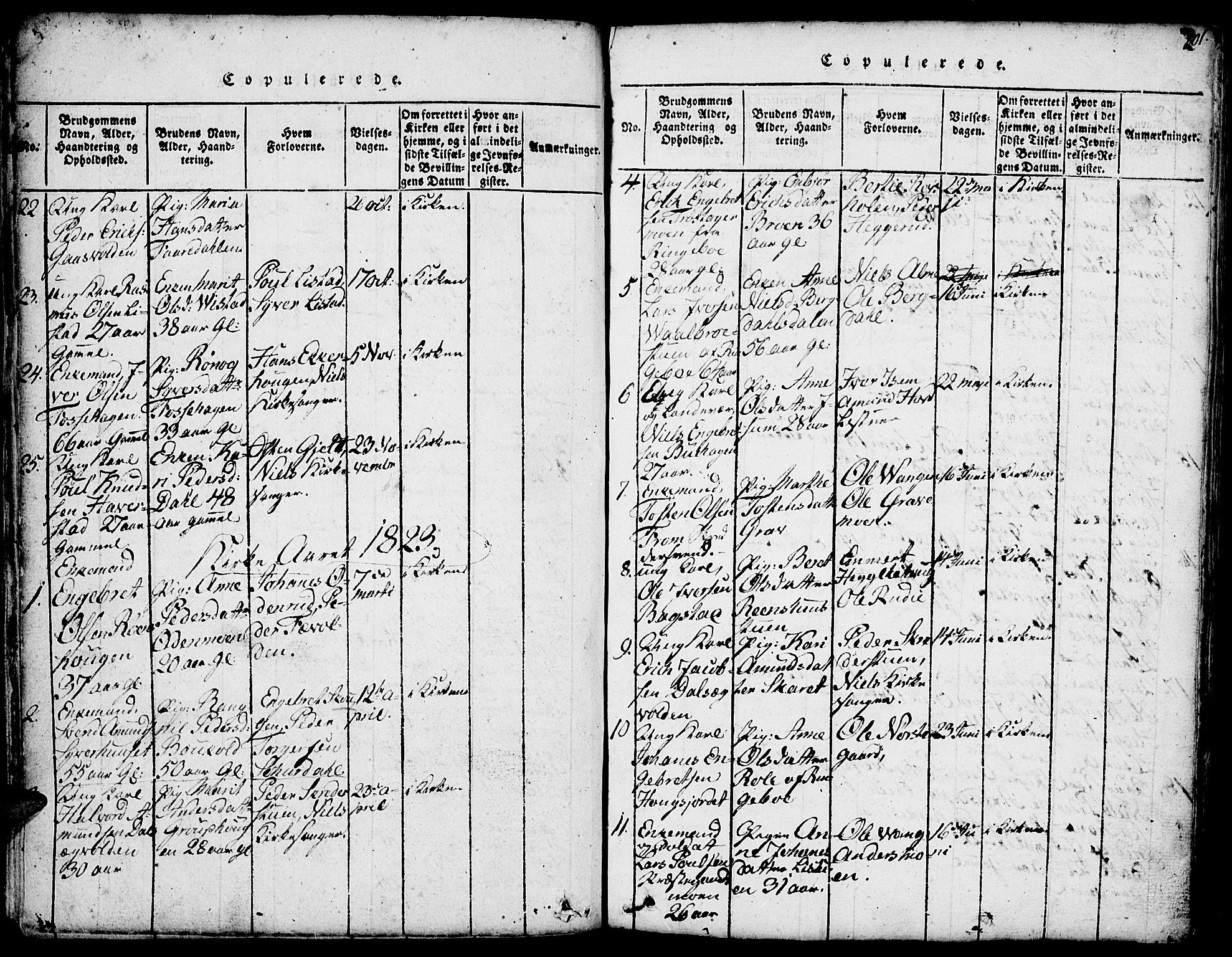 Fron prestekontor, AV/SAH-PREST-078/H/Ha/Hab/L0001: Parish register (copy) no. 1, 1816-1843, p. 201