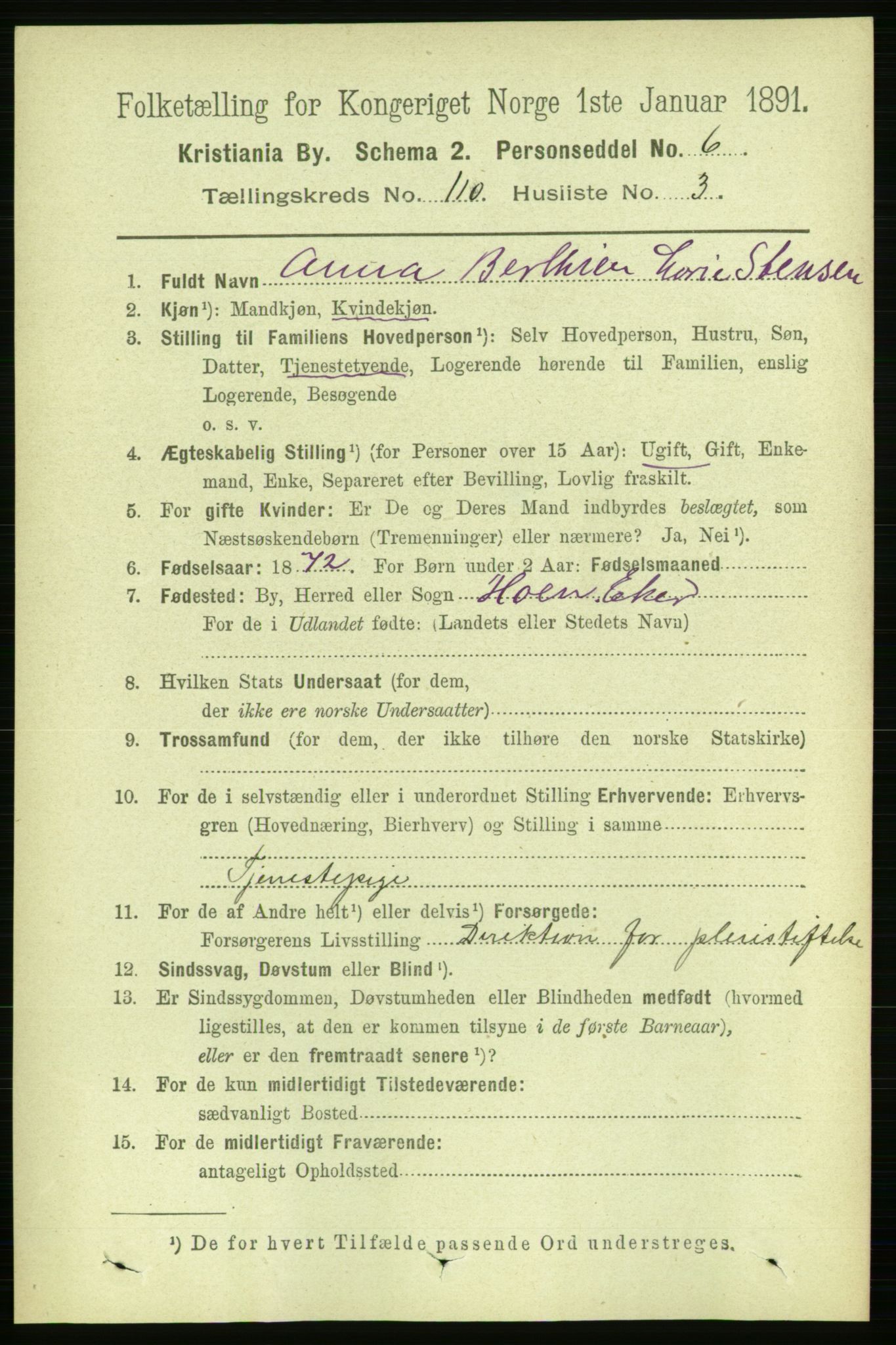 RA, 1891 census for 0301 Kristiania, 1891, p. 57184