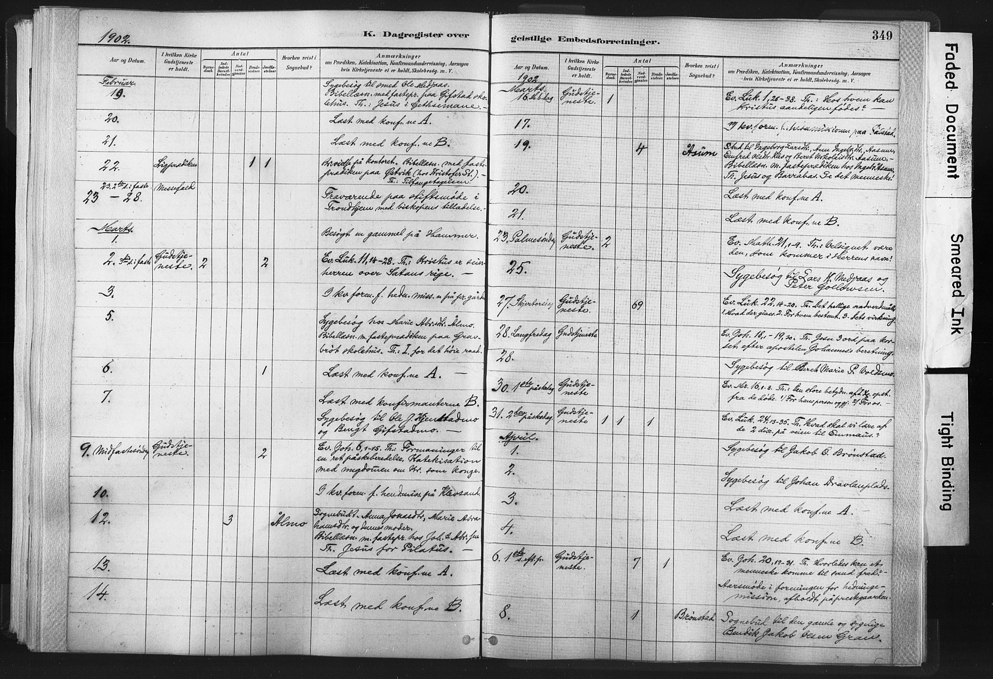 Ministerialprotokoller, klokkerbøker og fødselsregistre - Nord-Trøndelag, SAT/A-1458/749/L0474: Parish register (official) no. 749A08, 1887-1903, p. 349