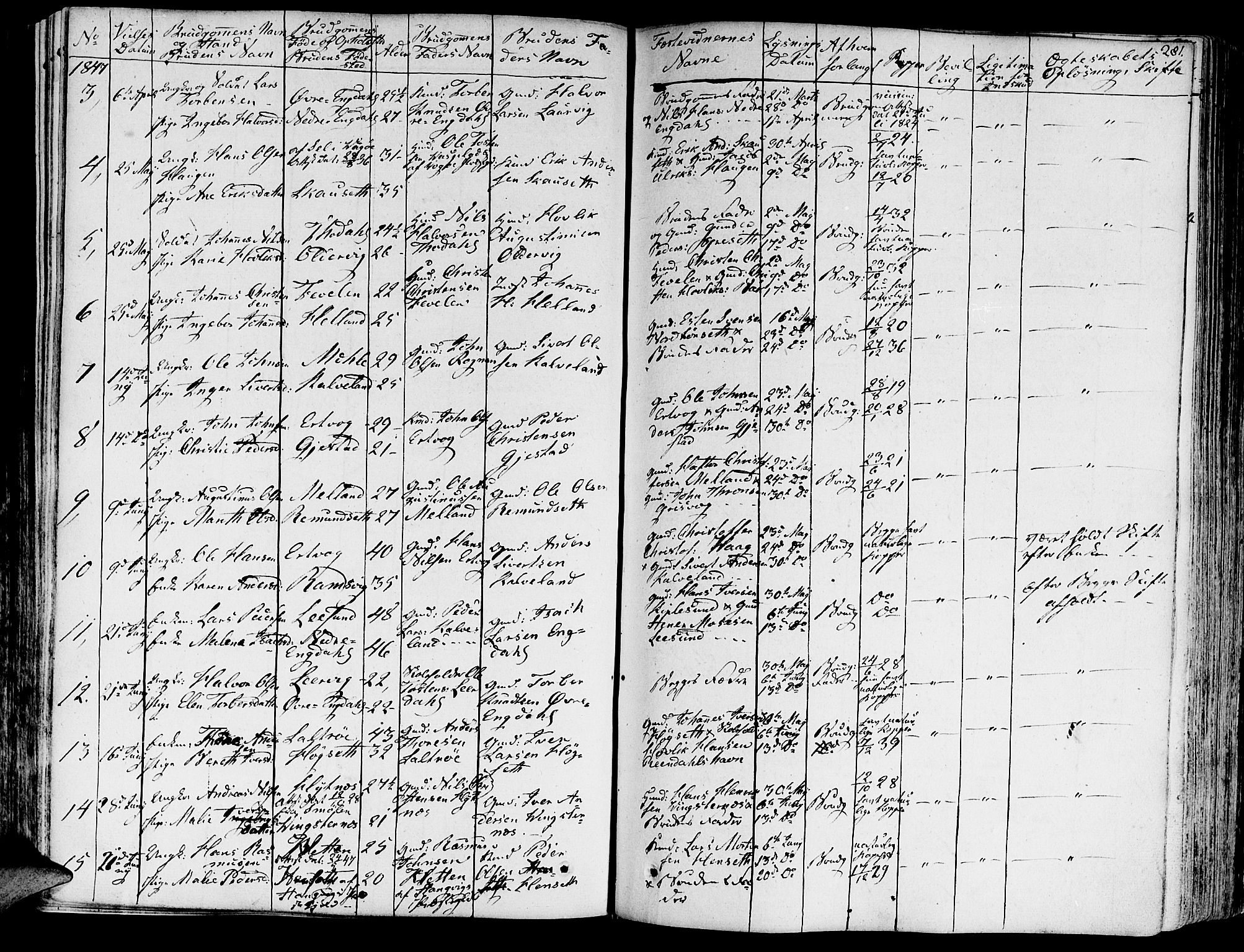 Ministerialprotokoller, klokkerbøker og fødselsregistre - Møre og Romsdal, AV/SAT-A-1454/578/L0904: Parish register (official) no. 578A03, 1836-1858, p. 281