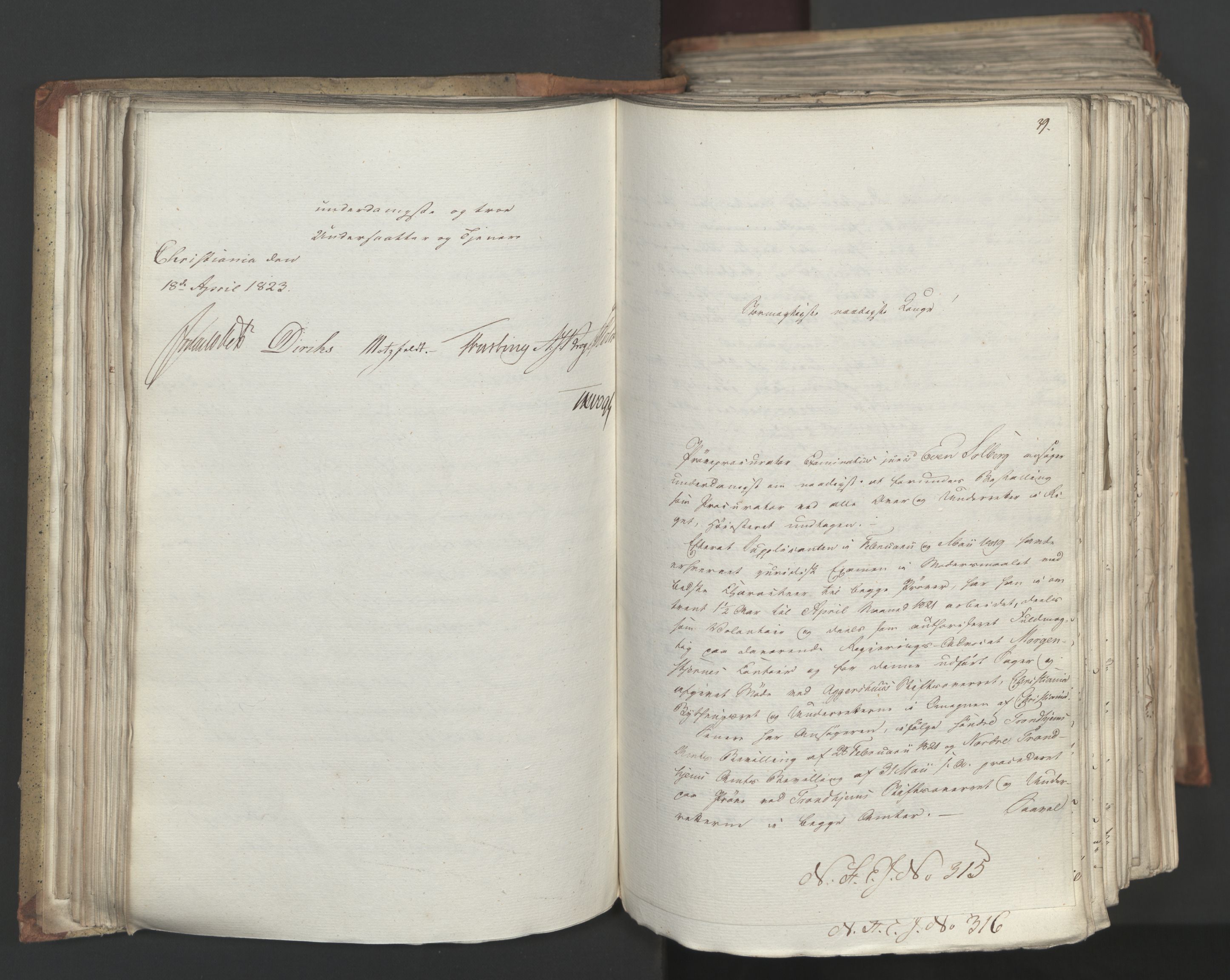 Statsrådsavdelingen i Stockholm, AV/RA-S-1003/D/Da/L0034: Regjeringsinnstillinger nr. 275-540, 1823, p. 131