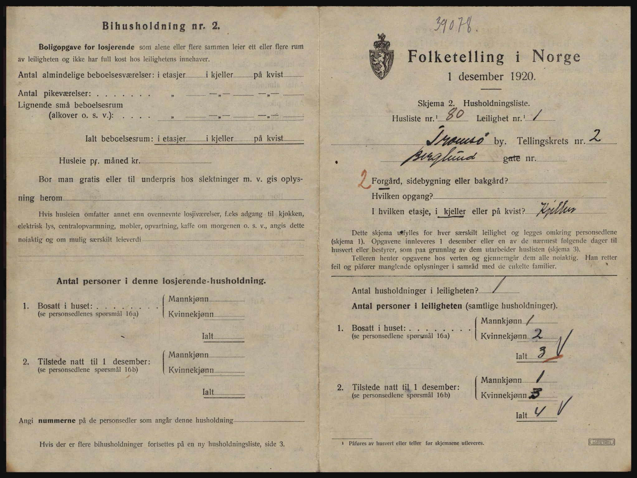 SATØ, 1920 census for Tromsø, 1920, p. 3047