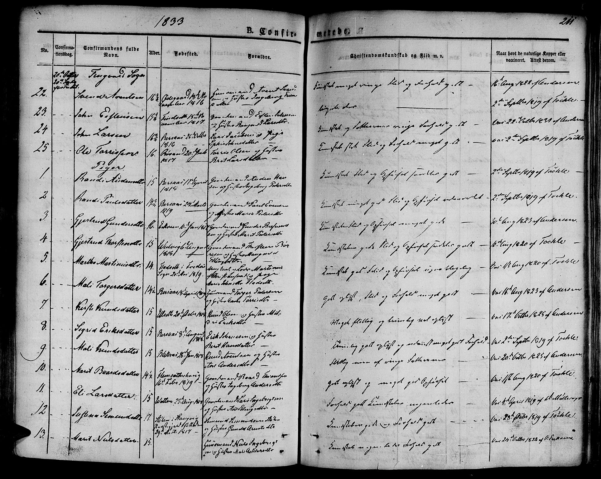 Ministerialprotokoller, klokkerbøker og fødselsregistre - Møre og Romsdal, AV/SAT-A-1454/586/L0983: Parish register (official) no. 586A09, 1829-1843, p. 211