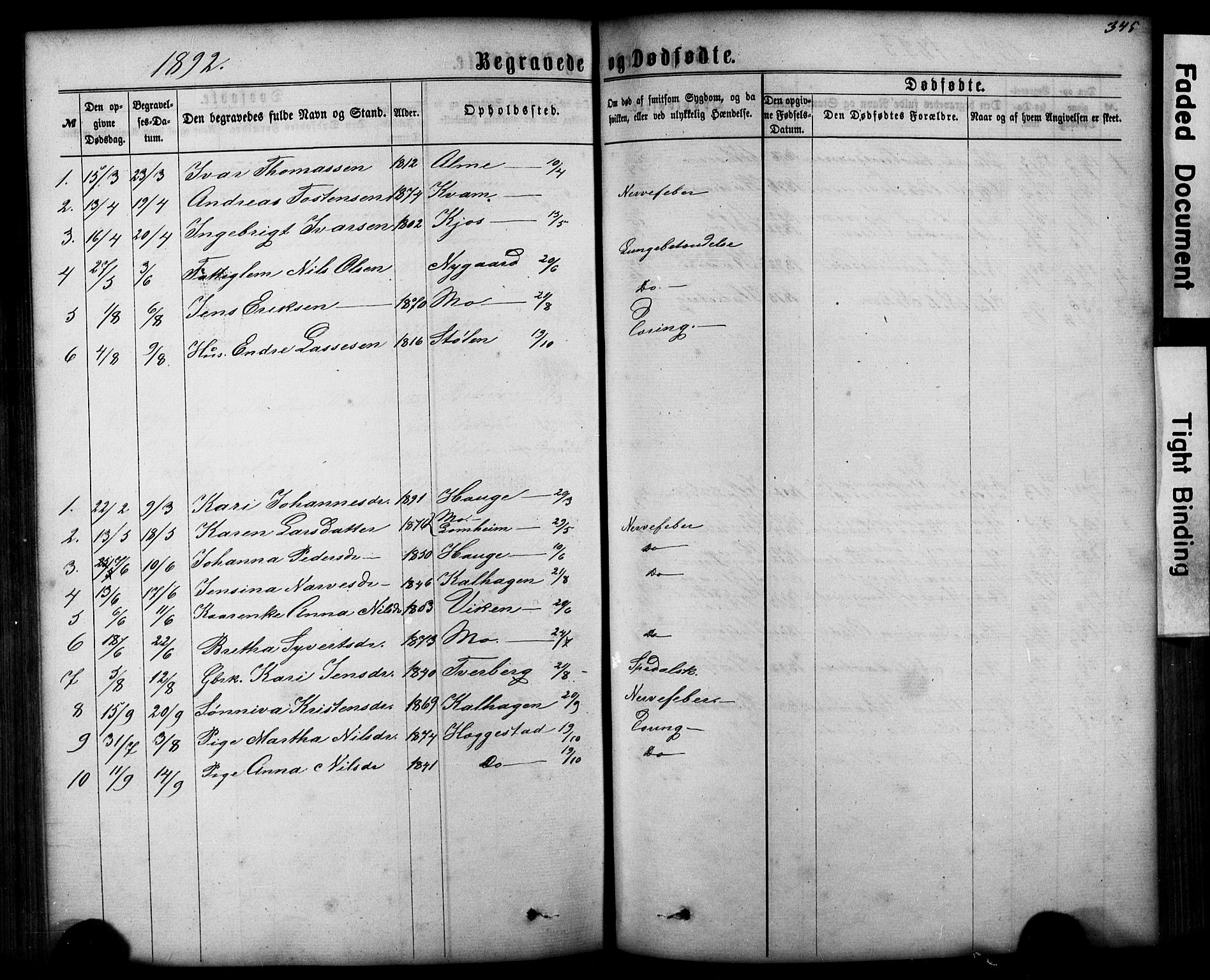 Hafslo sokneprestembete, AV/SAB-A-80301/H/Hab/Haba/L0001: Parish register (copy) no. A 1, 1866-1908, p. 345