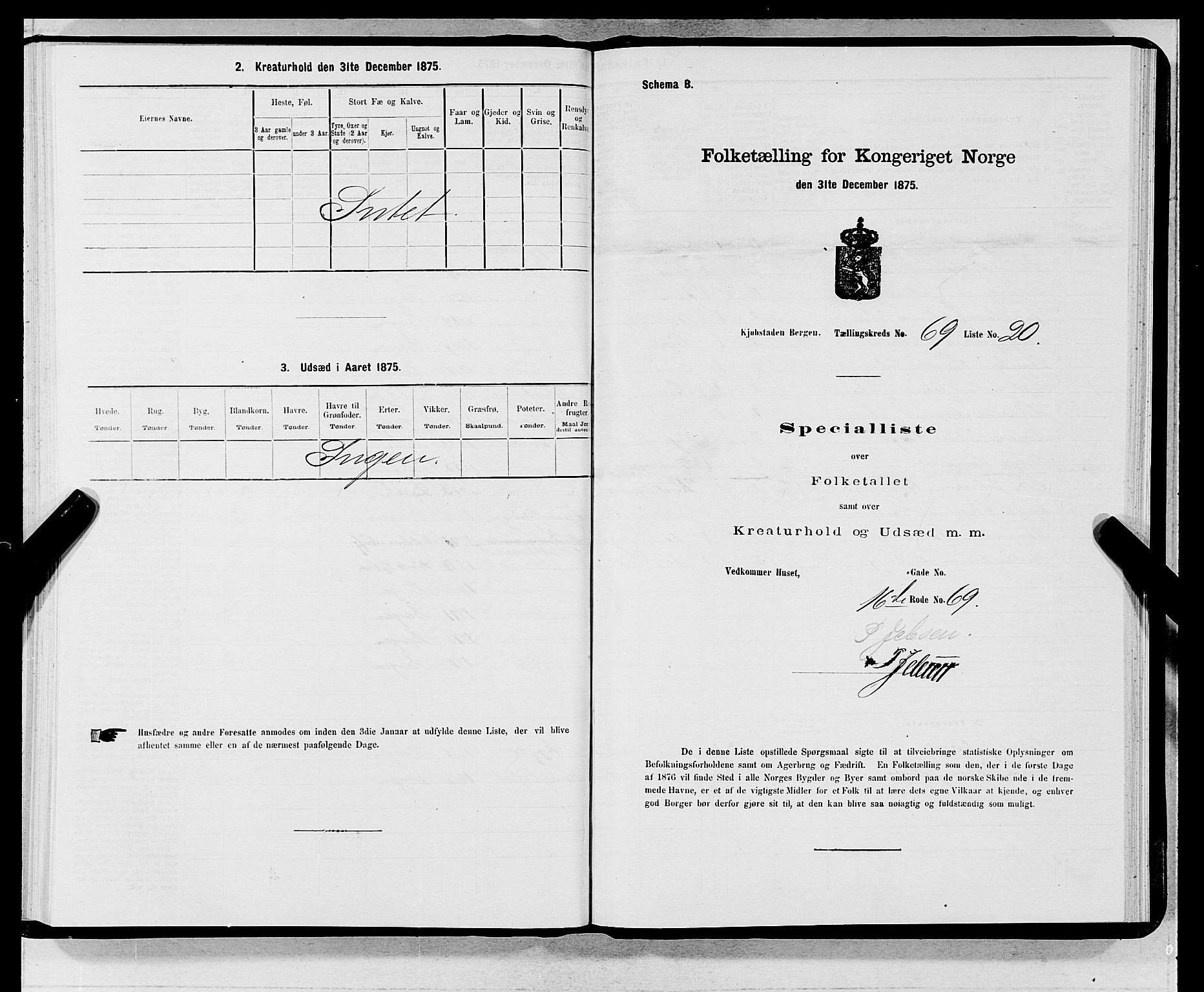 SAB, 1875 census for 1301 Bergen, 1875, p. 3695