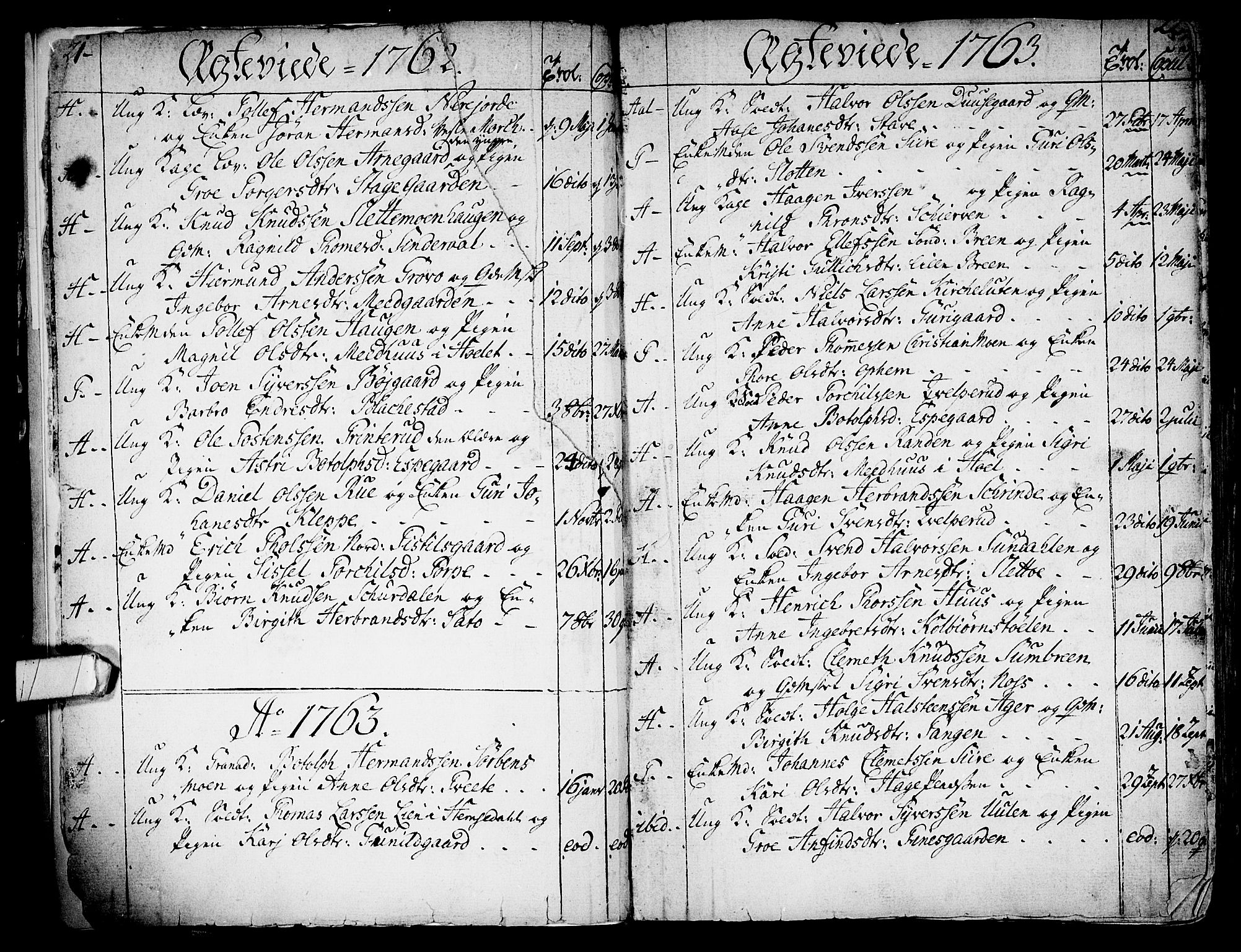 Ål kirkebøker, SAKO/A-249/F/Fa/L0001: Parish register (official) no. I 1, 1744-1769, p. 21-22
