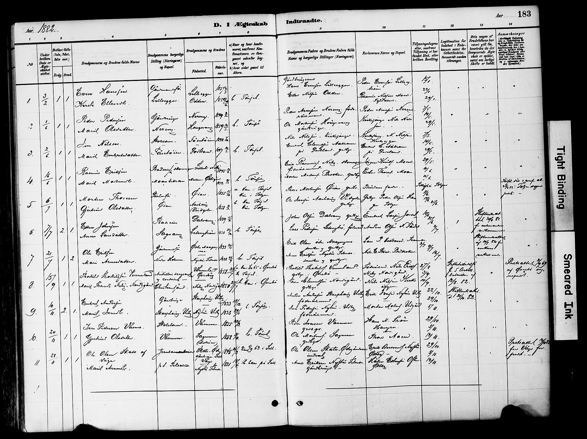 Tynset prestekontor, SAH/PREST-058/H/Ha/Haa/L0022: Parish register (official) no. 22, 1880-1899, p. 183