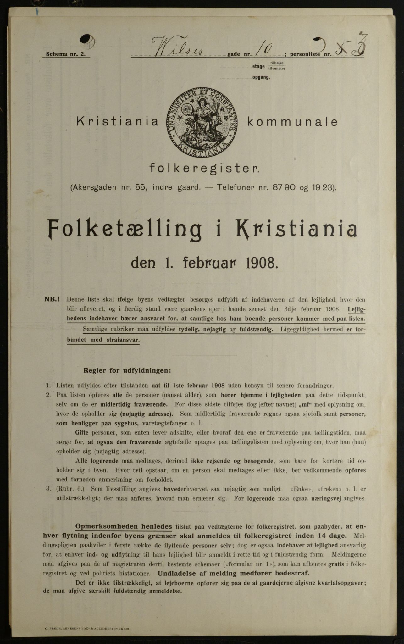 OBA, Municipal Census 1908 for Kristiania, 1908, p. 115363