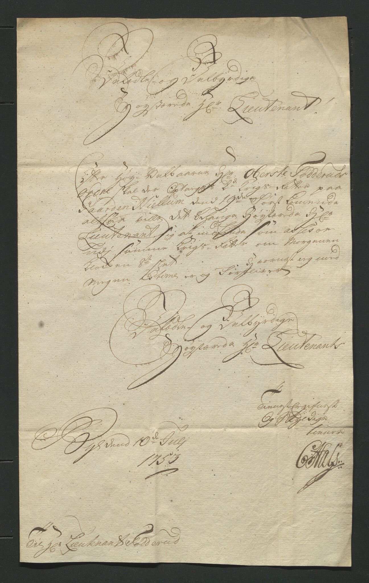 Åker i Vang, Hedmark, og familien Todderud, AV/SAH-ARK-010/J/Jc/L0002: Korrespondanse, 1753-1762, p. 10