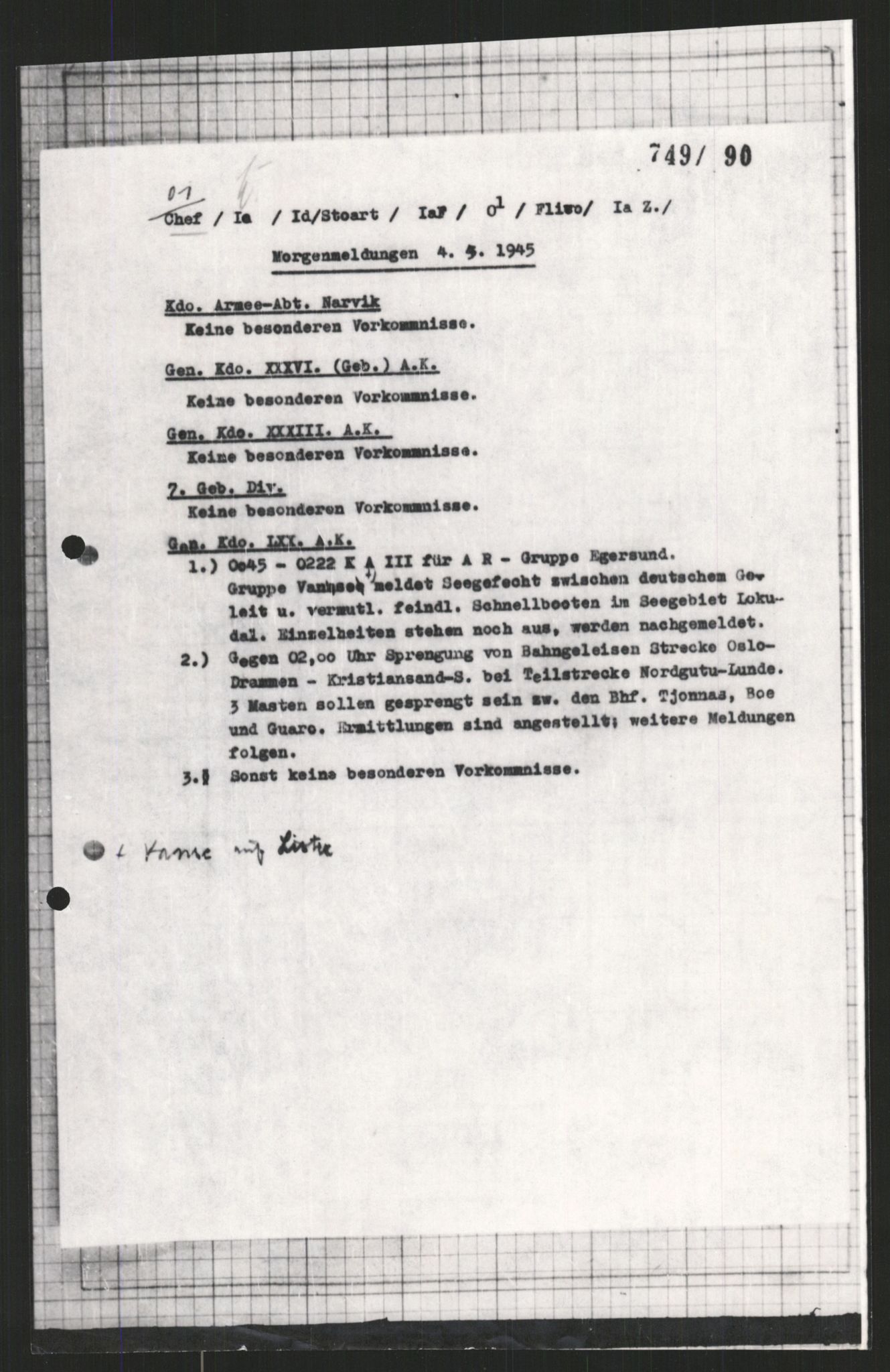 Forsvarets Overkommando. 2 kontor. Arkiv 11.4. Spredte tyske arkivsaker, AV/RA-RAFA-7031/D/Dar/Dara/L0009: Krigsdagbøker for 20. Gebirgs-Armee-Oberkommando (AOK 20), 1940-1945, p. 40