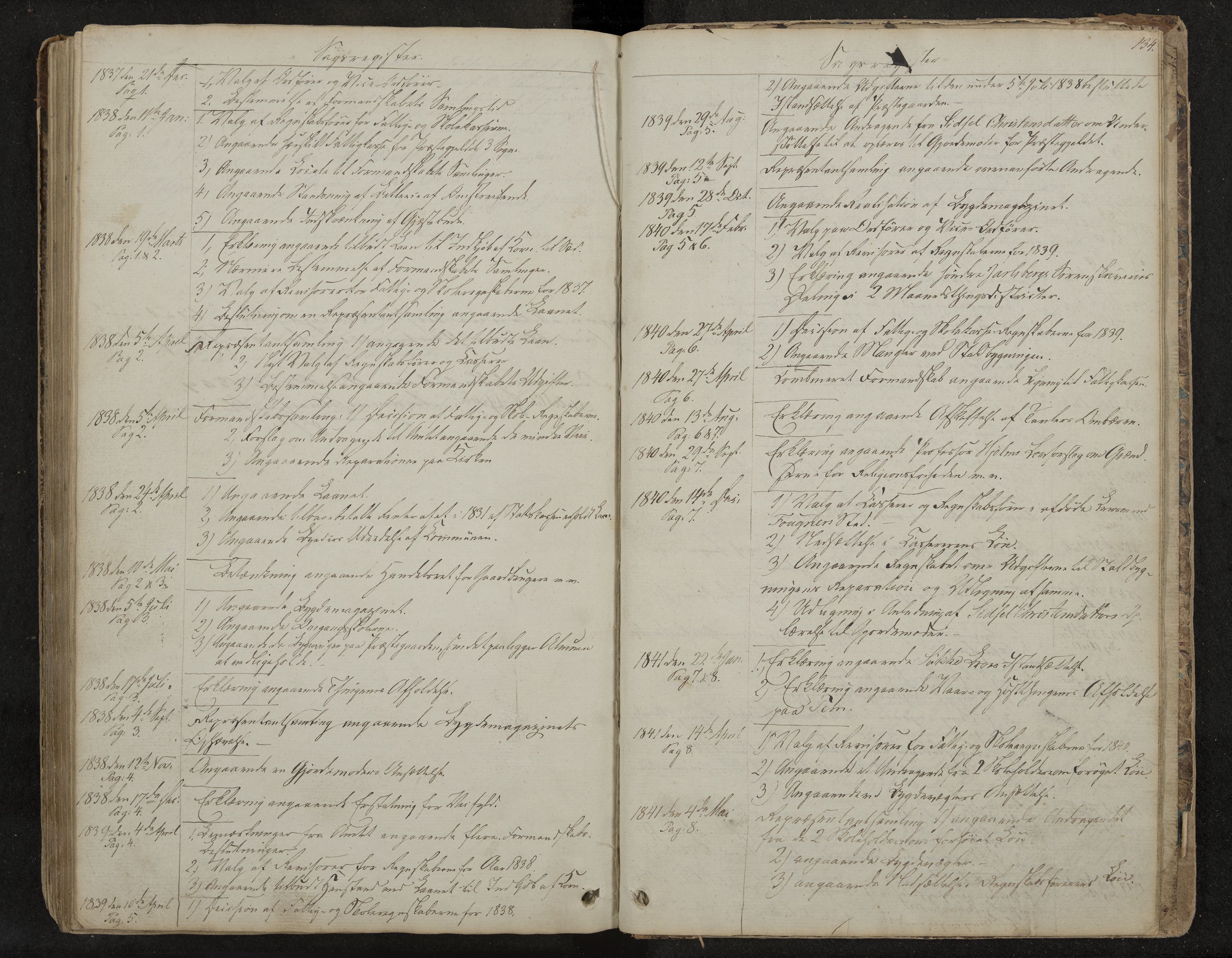 Andebu formannskap og sentraladministrasjon, IKAK/0719021-1/A/Aa/L0001: Møtebok med register, 1837-1869, p. 134