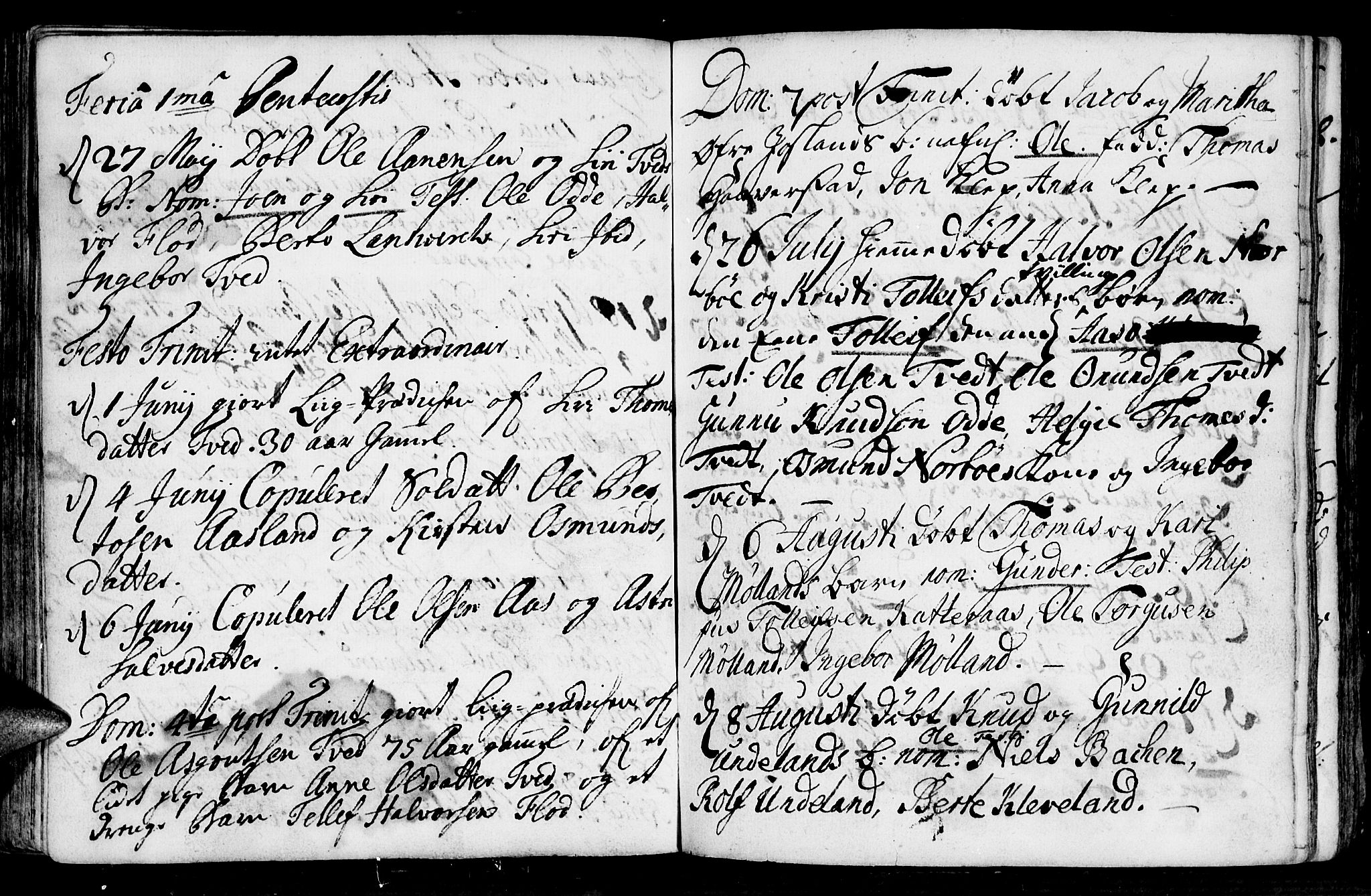 Evje sokneprestkontor, SAK/1111-0008/F/Fa/Faa/L0001: Parish register (official) no. A 1, 1705-1760, p. 70