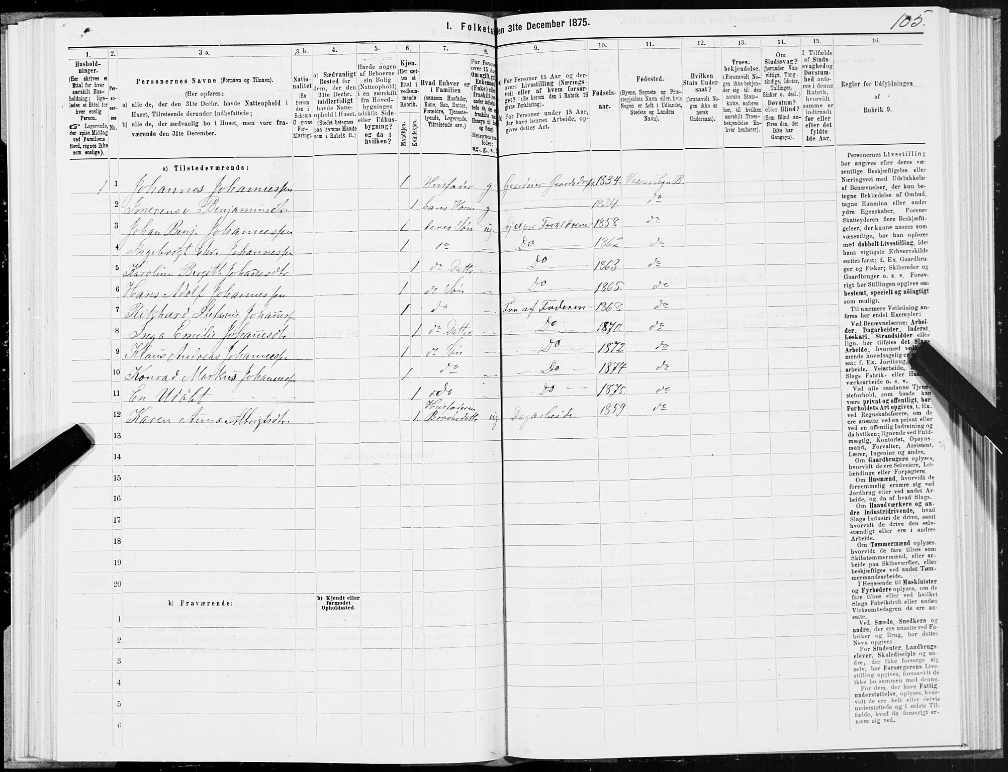 SAT, 1875 census for 1811P Bindal, 1875, p. 2105