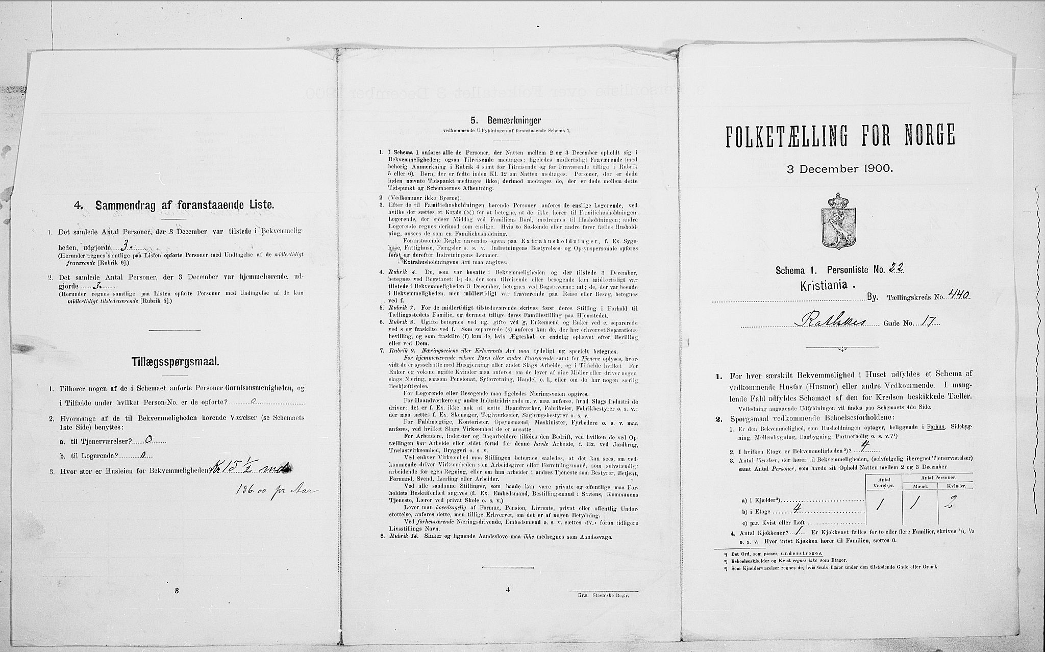 SAO, 1900 census for Kristiania, 1900, p. 74364