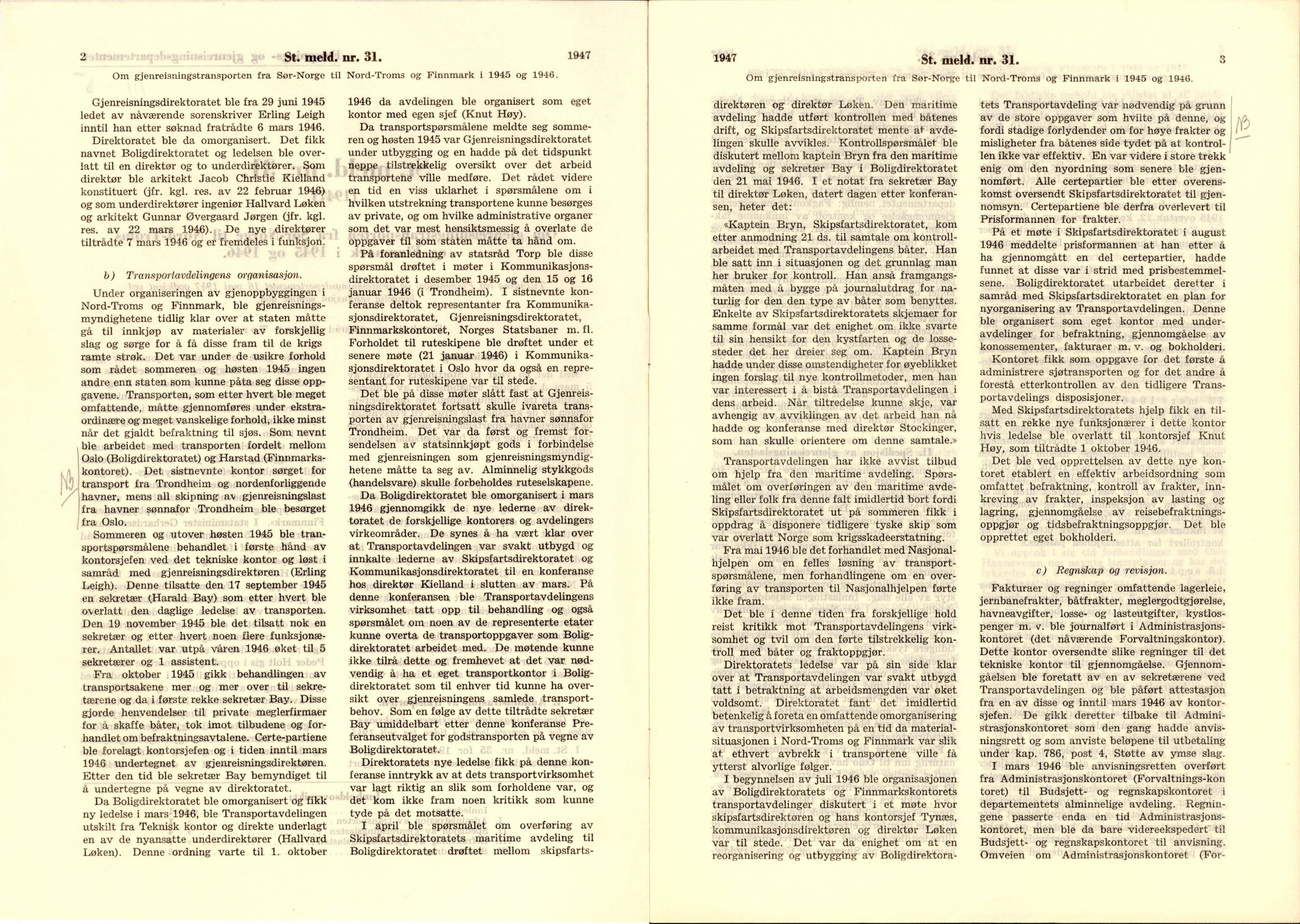 Finnmarkskontorets presse- og opplysningsarkiv , FMFB/A-1198/E/L0007/0004: 5. Små skrifter om gjenreisningen / Stortingsmelding nr. 31, 1947