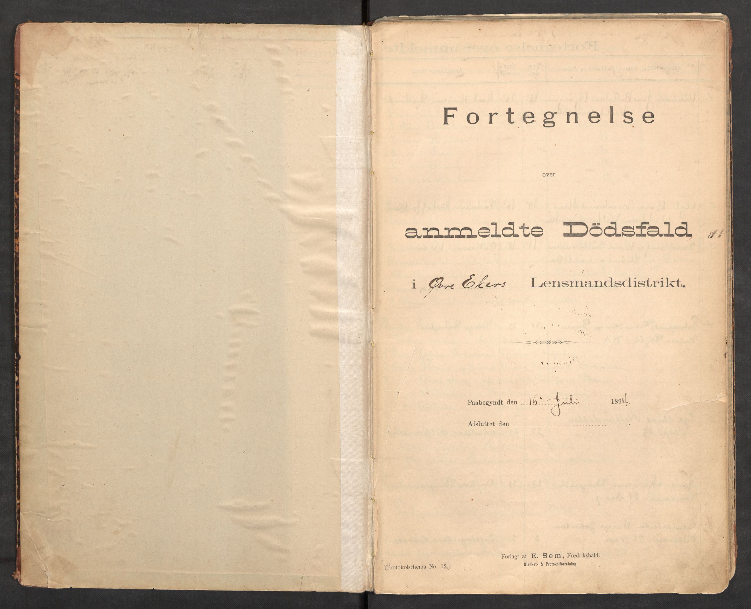 Eiker lensmannskontor, SAKO/A-529/H/Ha/L0004: Dødsfallsprotokoll, 1894-1901