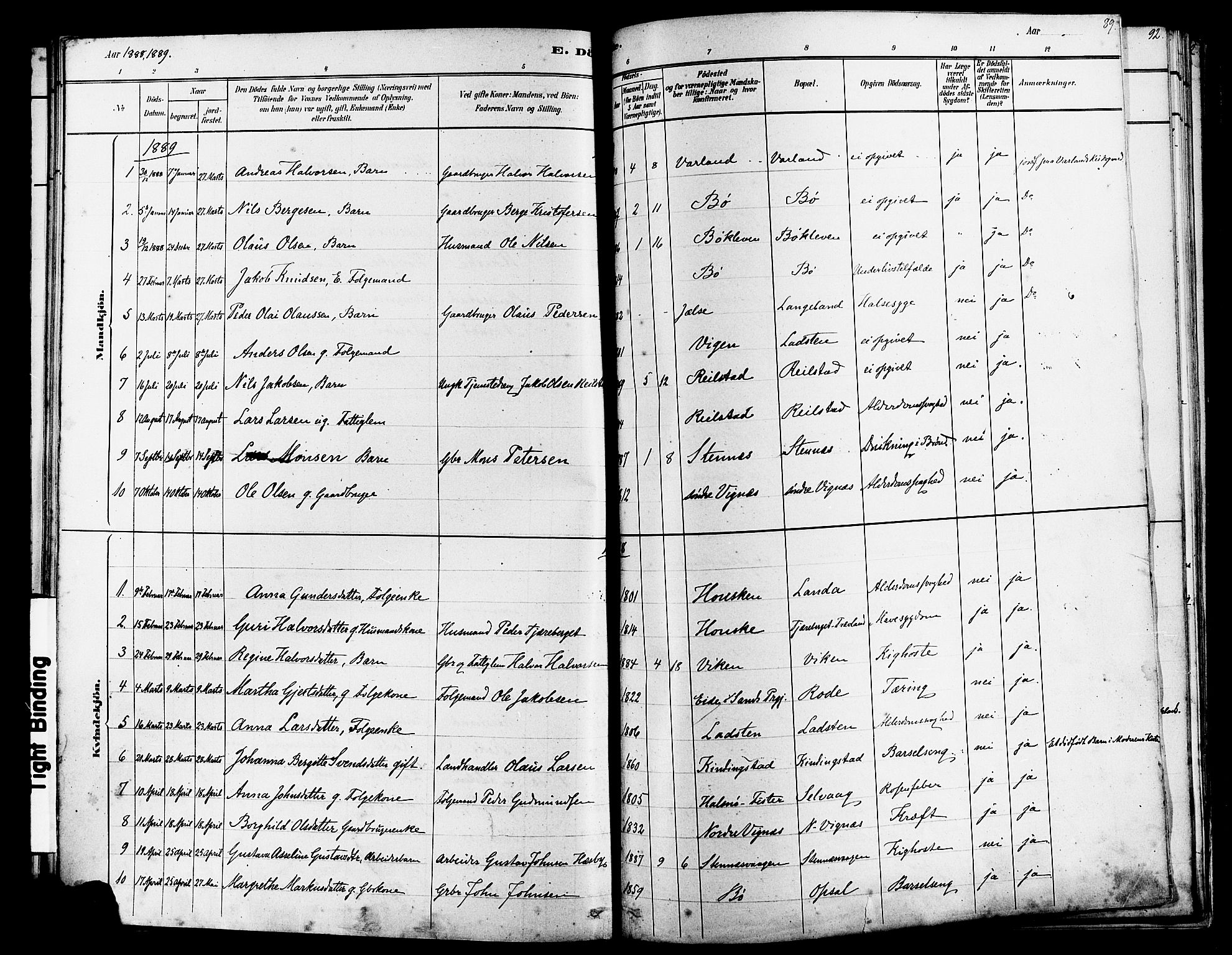 Finnøy sokneprestkontor, SAST/A-101825/H/Ha/Haa/L0010: Parish register (official) no. A 10, 1879-1890, p. 89