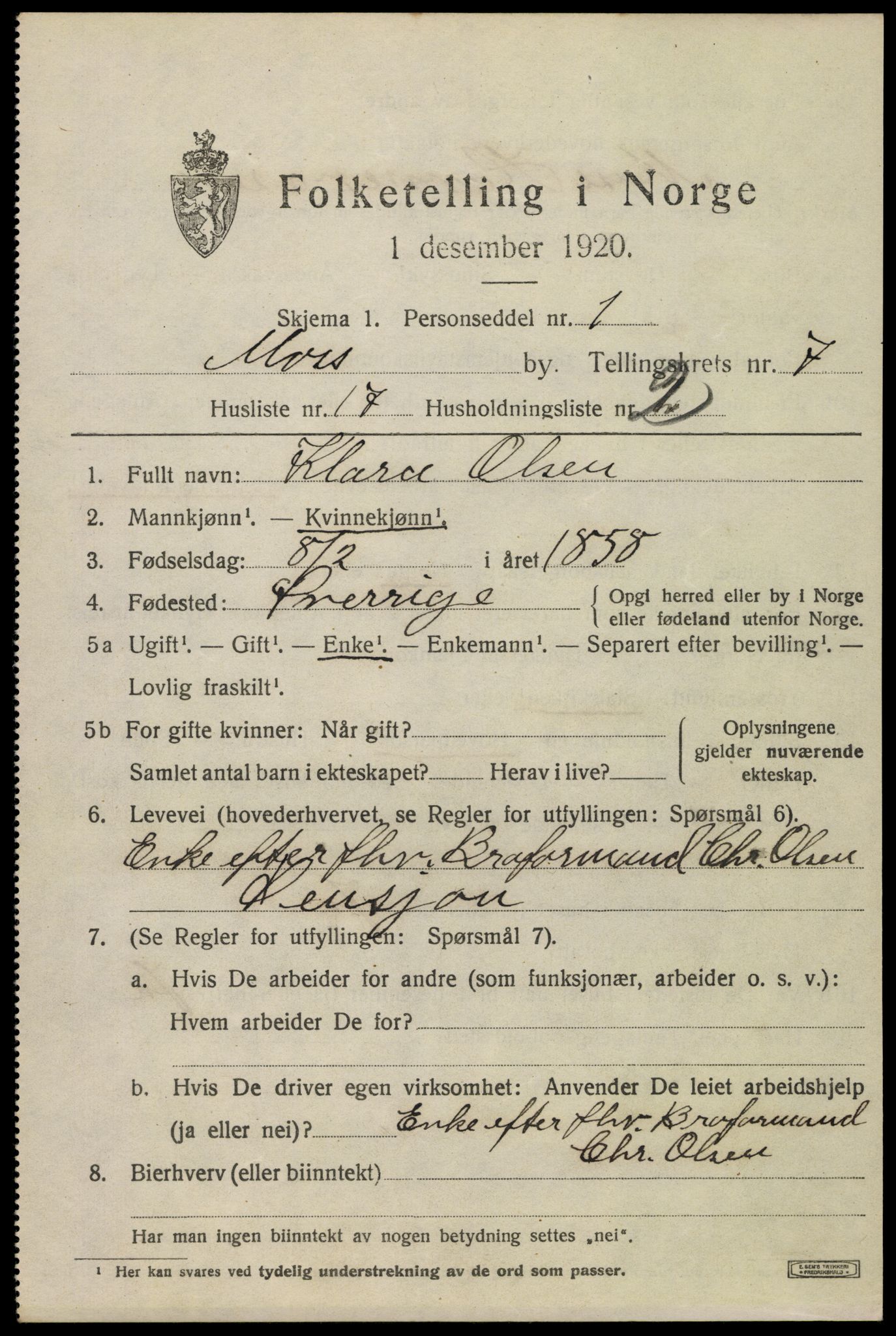 SAO, 1920 census for Moss, 1920, p. 19917