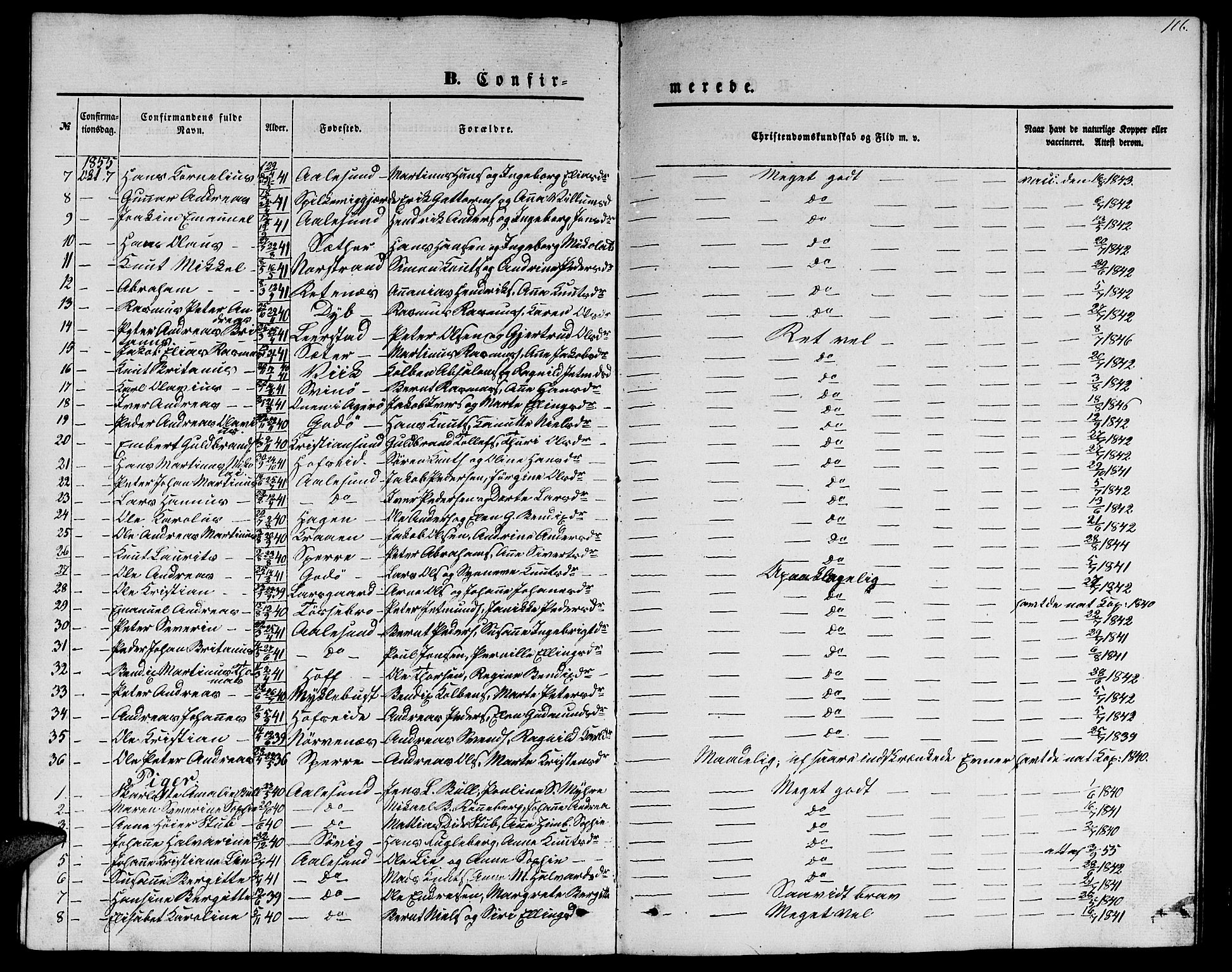 Ministerialprotokoller, klokkerbøker og fødselsregistre - Møre og Romsdal, AV/SAT-A-1454/528/L0427: Parish register (copy) no. 528C08, 1855-1864, p. 106