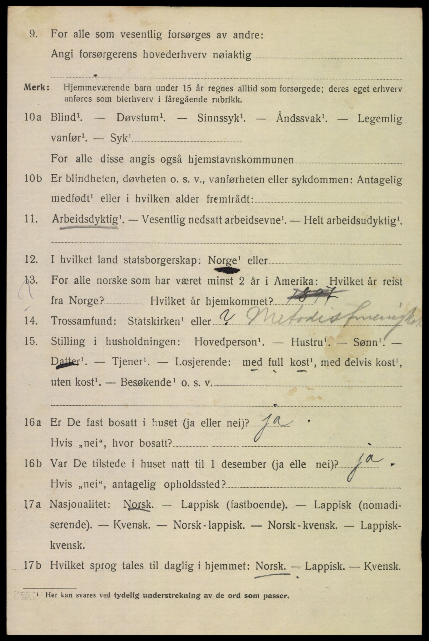 SAT, 1920 census for Bodø, 1920, p. 6466