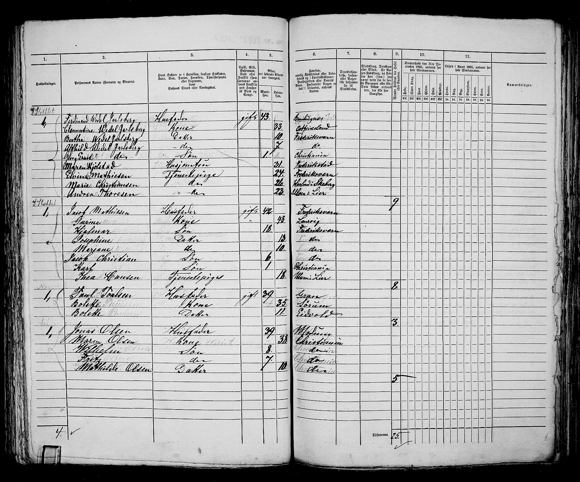 RA, 1865 census for Kristiania, 1865, p. 2548