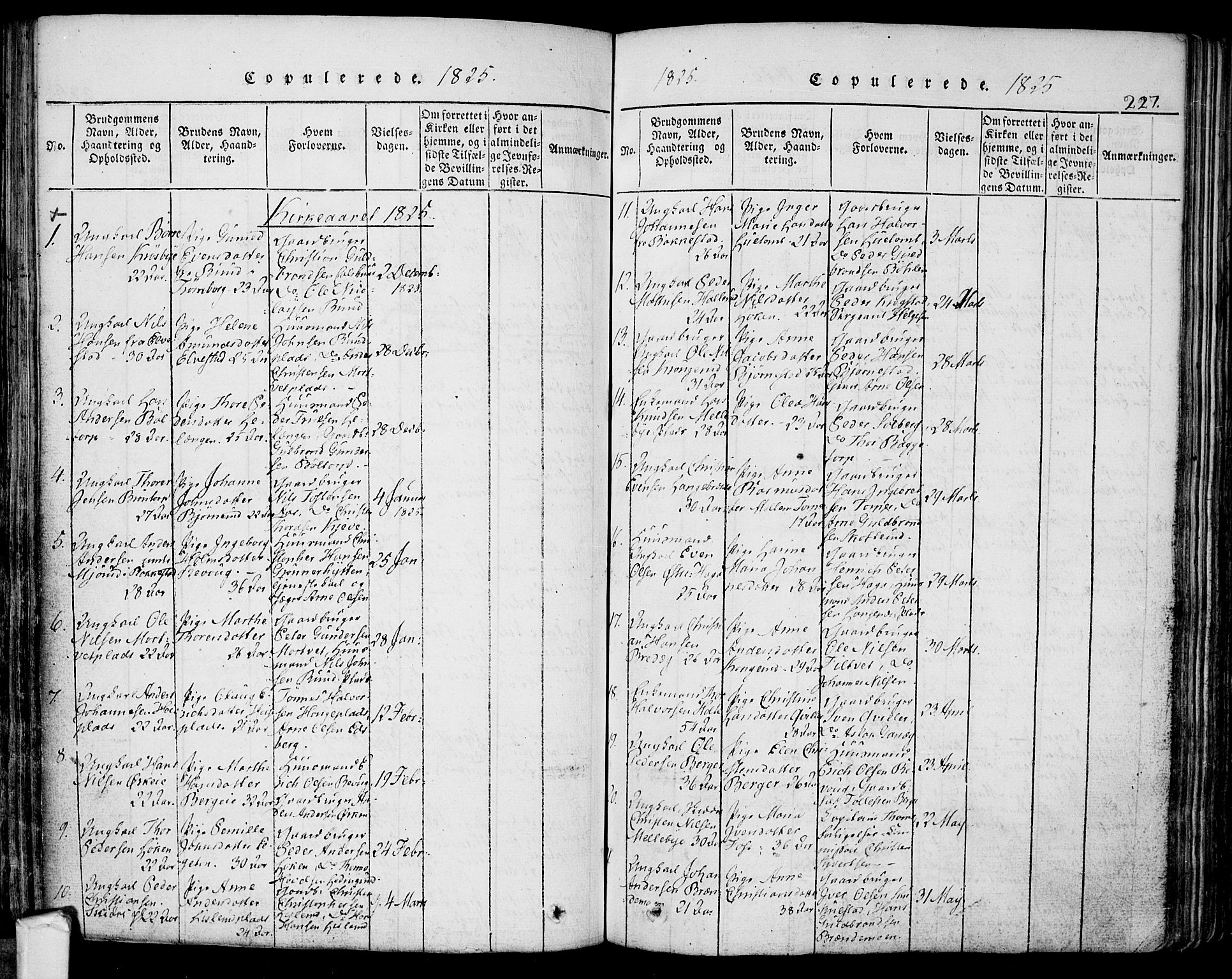 Eidsberg prestekontor Kirkebøker, SAO/A-10905/F/Fa/L0007: Parish register (official) no. I 7, 1814-1832, p. 227