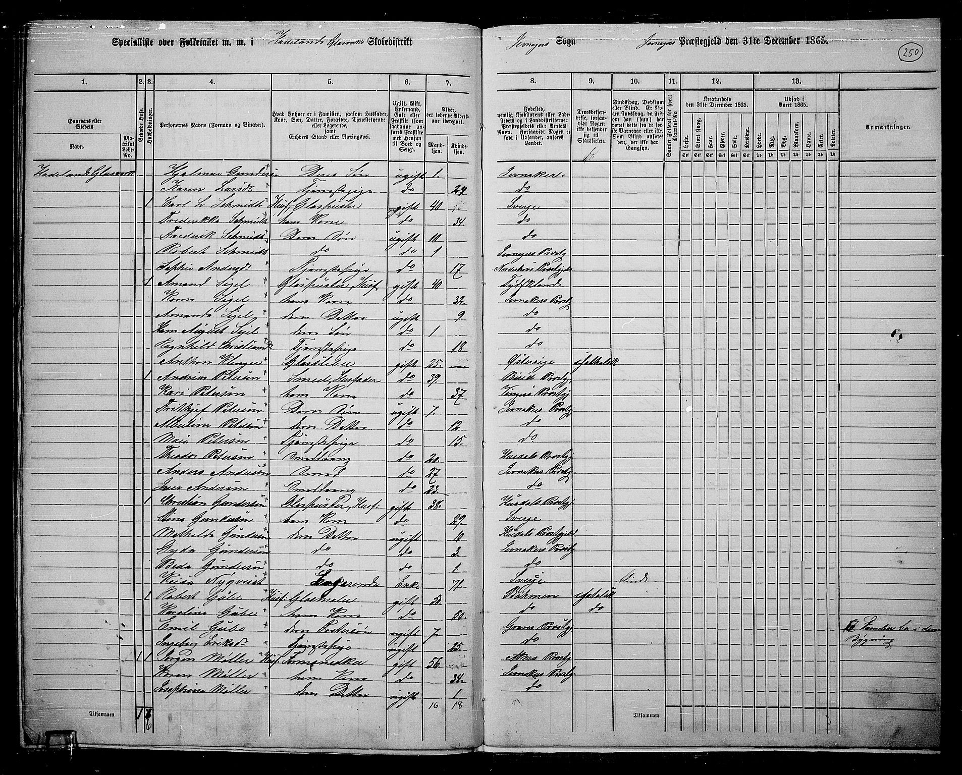 RA, 1865 census for Jevnaker, 1865, p. 230