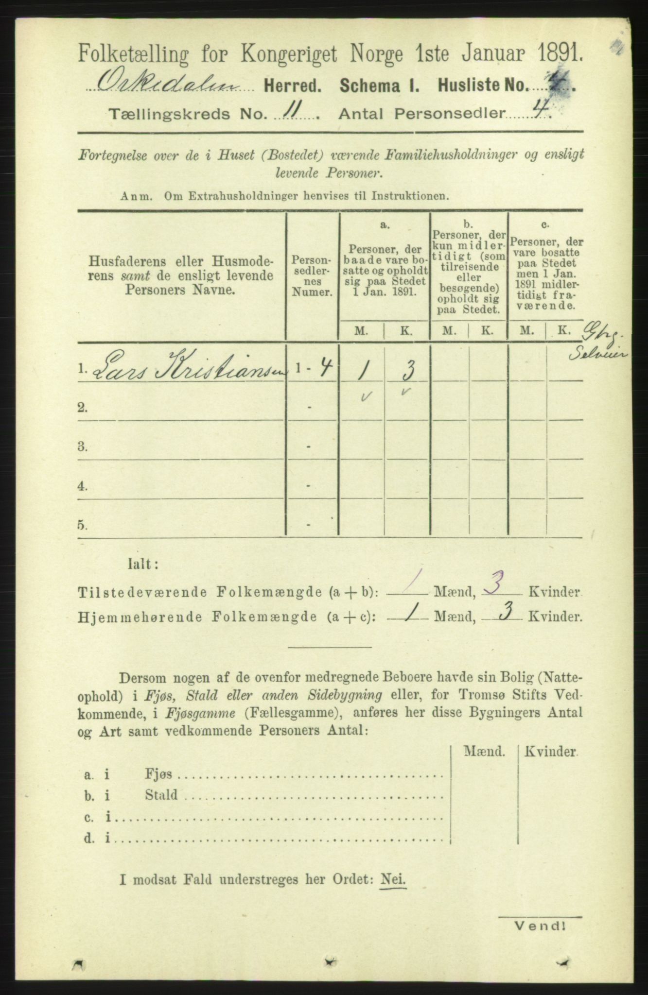 RA, 1891 census for 1638 Orkdal, 1891, p. 5083