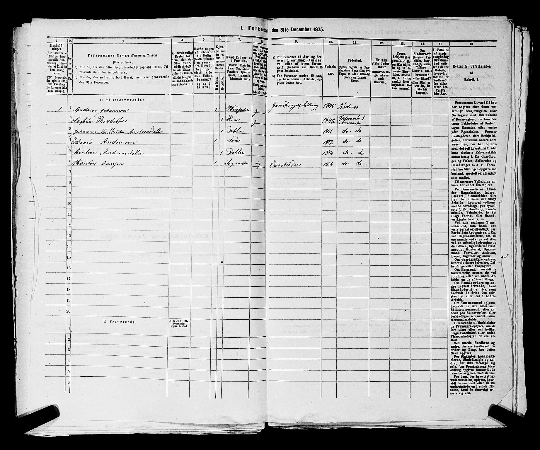 RA, 1875 census for 0118P Aremark, 1875, p. 963