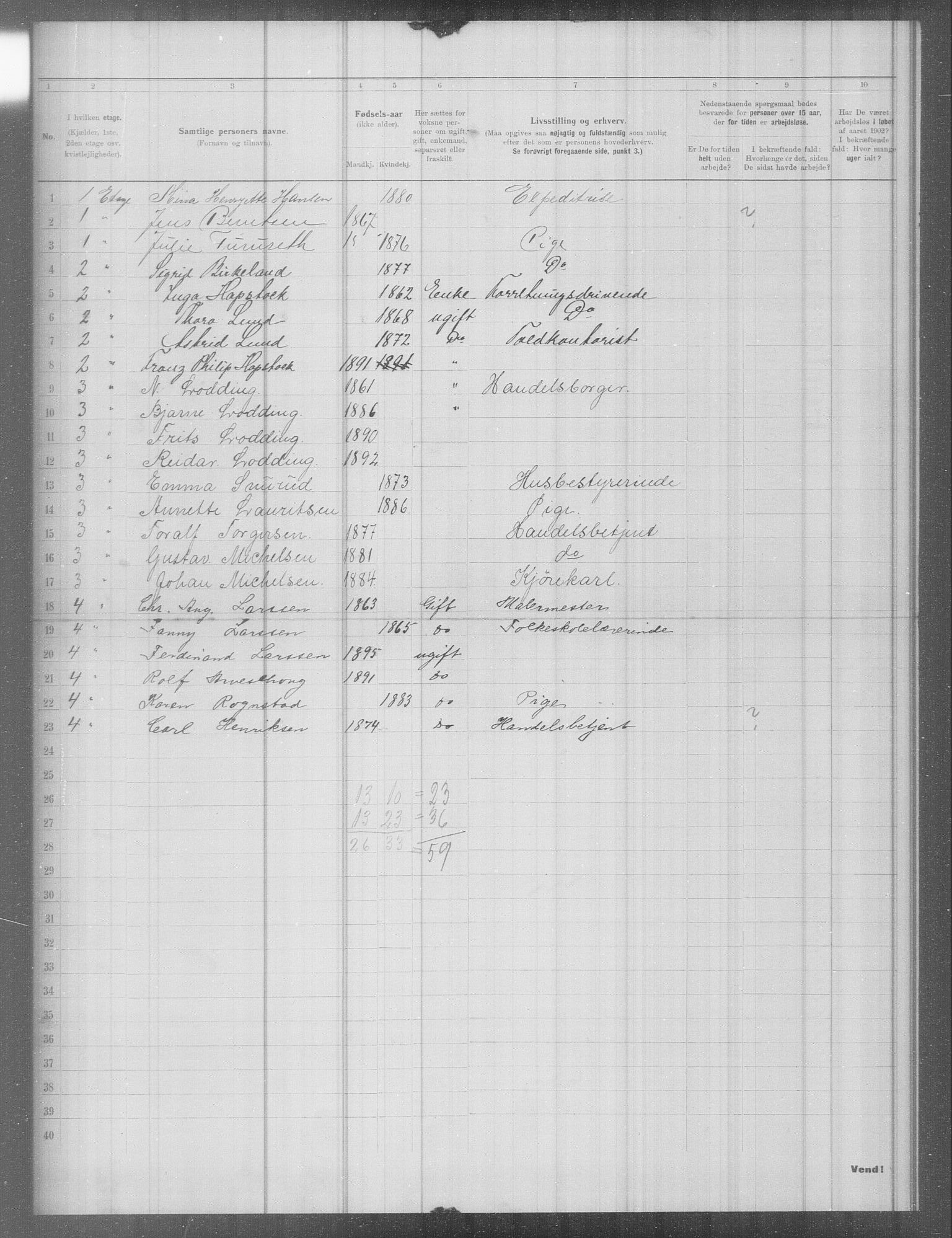 OBA, Municipal Census 1902 for Kristiania, 1902, p. 6678