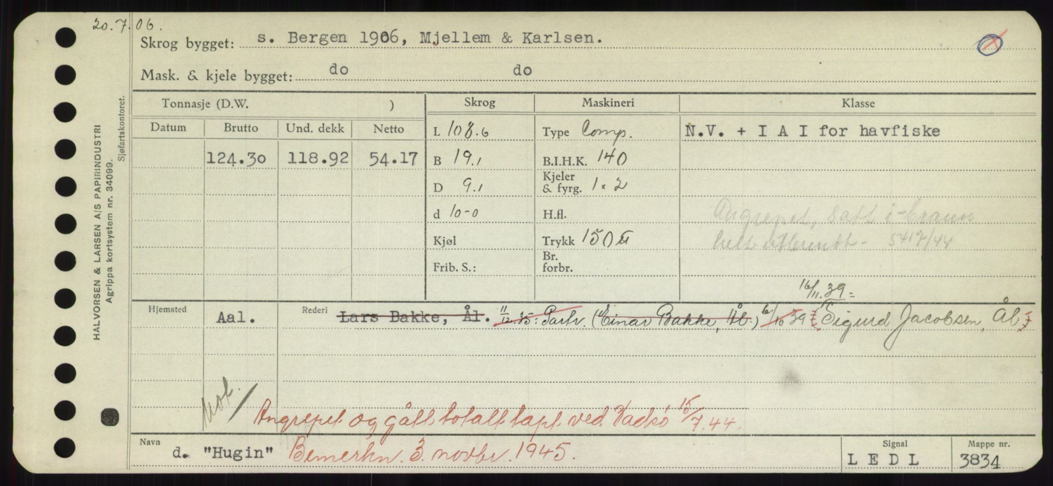 Sjøfartsdirektoratet med forløpere, Skipsmålingen, AV/RA-S-1627/H/Hd/L0017: Fartøy, Holi-Hå, p. 147