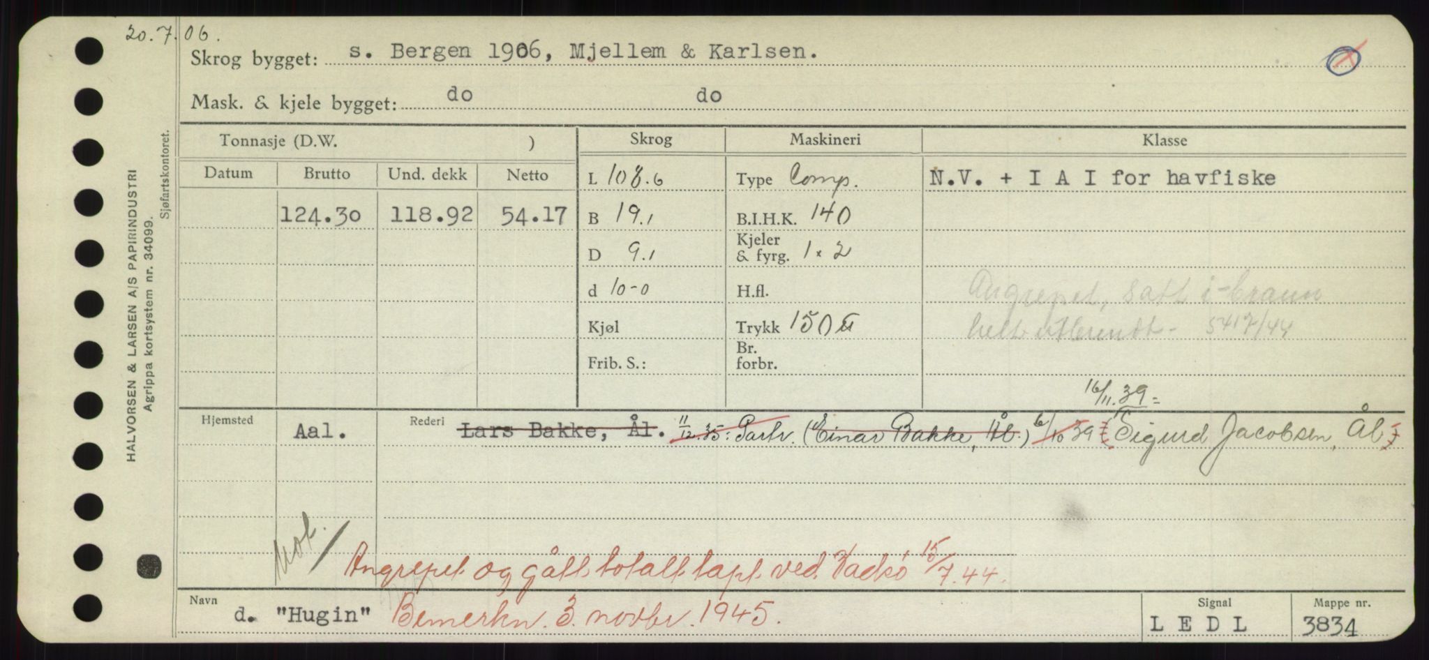 Sjøfartsdirektoratet med forløpere, Skipsmålingen, RA/S-1627/H/Hd/L0017: Fartøy, Holi-Hå, p. 147