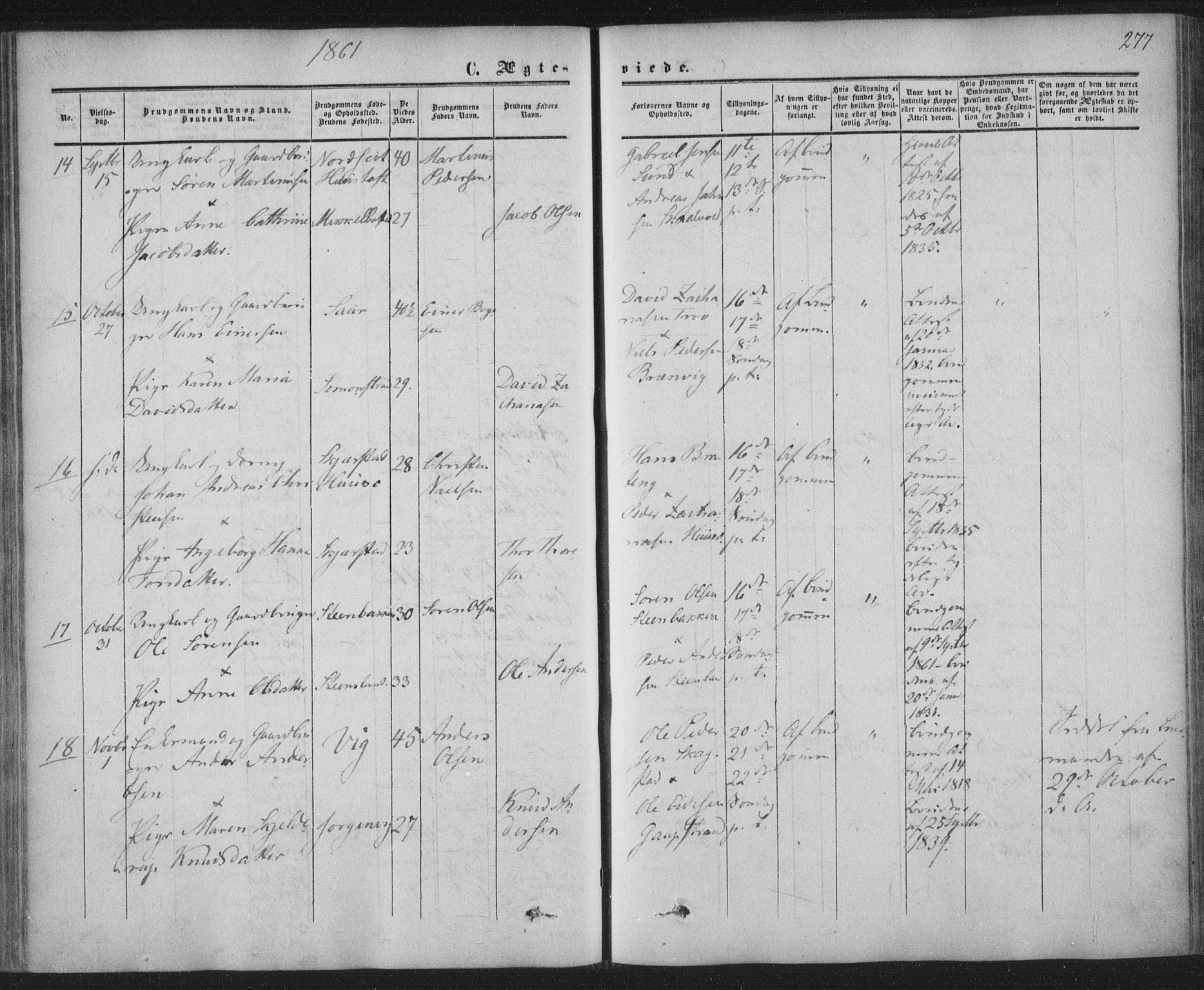 Ministerialprotokoller, klokkerbøker og fødselsregistre - Nordland, AV/SAT-A-1459/855/L0800: Parish register (official) no. 855A08, 1852-1864, p. 277