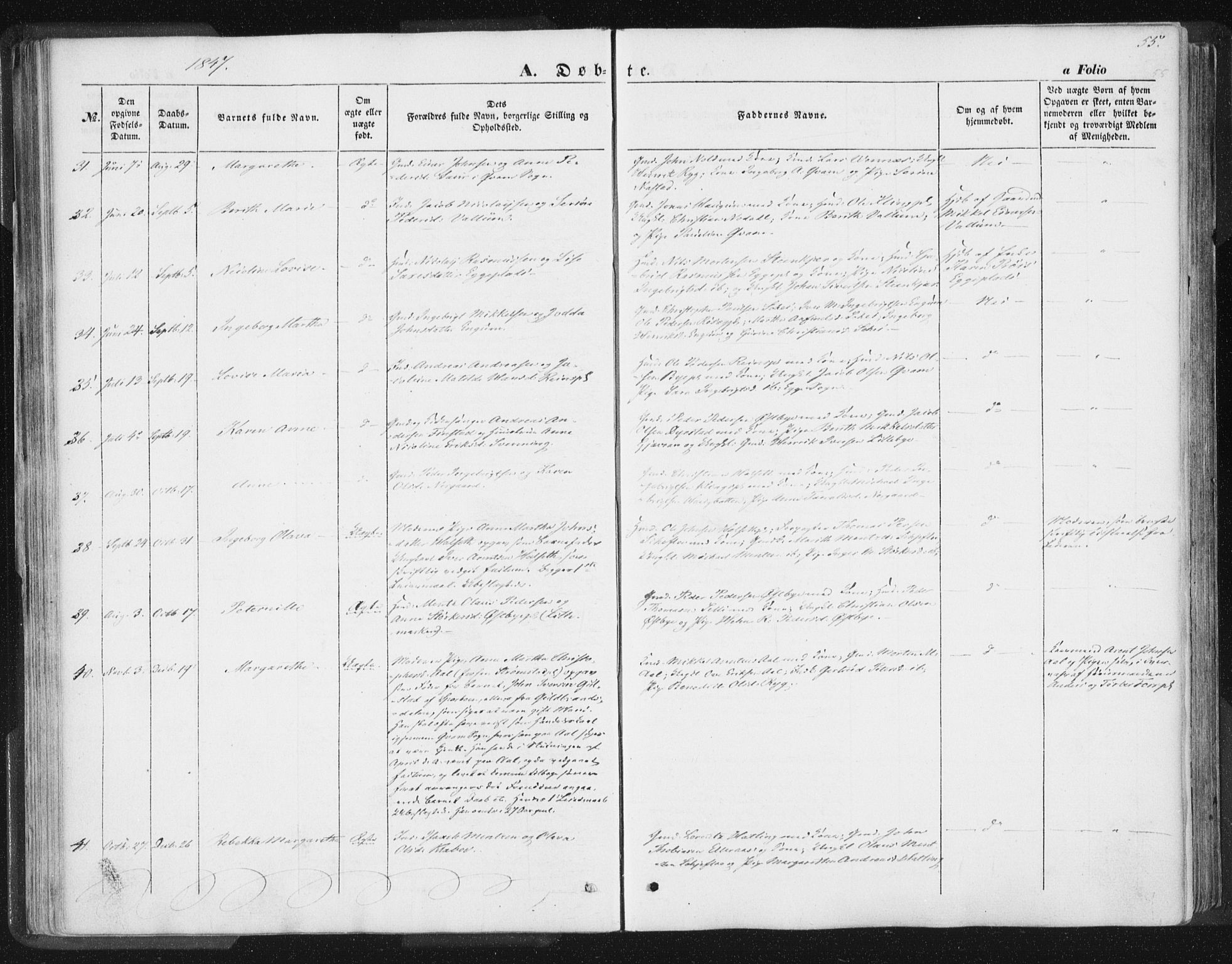 Ministerialprotokoller, klokkerbøker og fødselsregistre - Nord-Trøndelag, SAT/A-1458/746/L0446: Parish register (official) no. 746A05, 1846-1859, p. 55